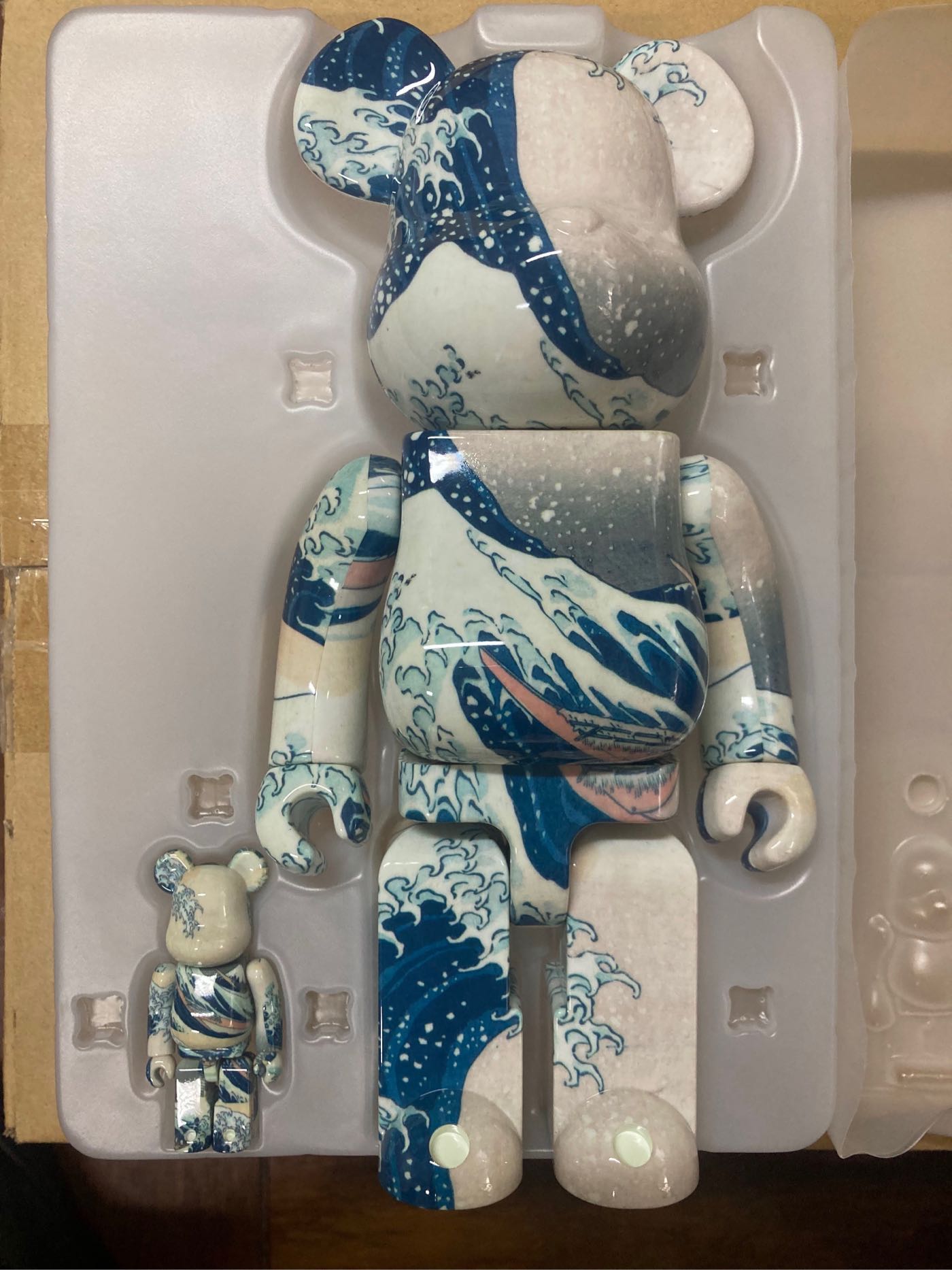 Be@rbrick 葛飾北齋神奈川沖浪裏400%+100% 庫柏力克熊全新未拆封
