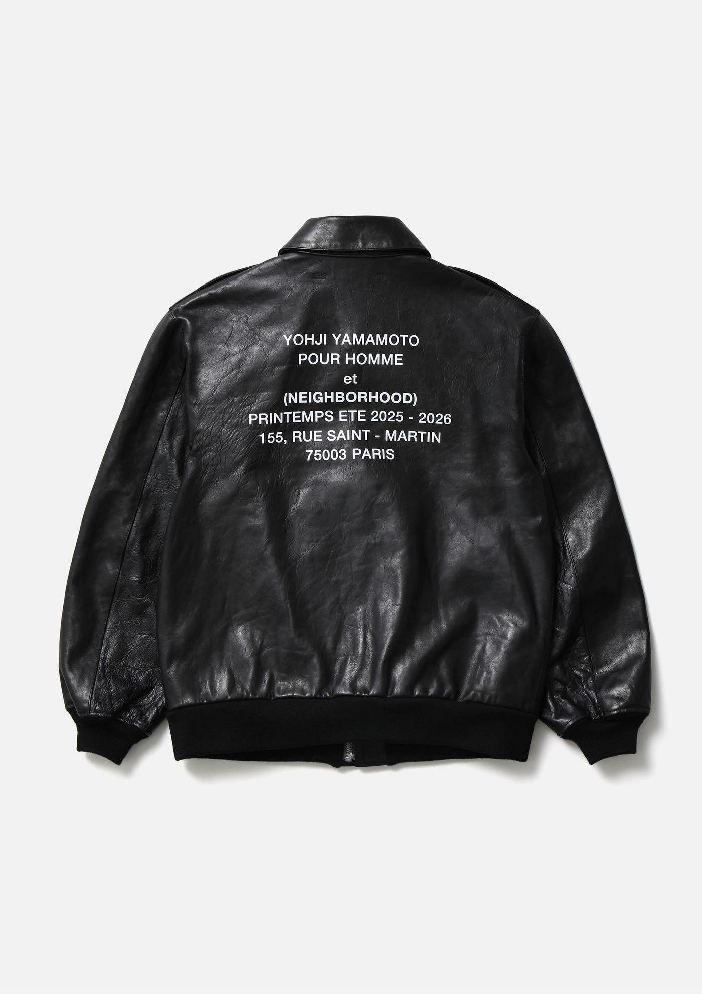 NEIGHBORHOOD NH X YOHJI YAMAMOTO . LEATHER JACKET 皮夾克外套。太陽