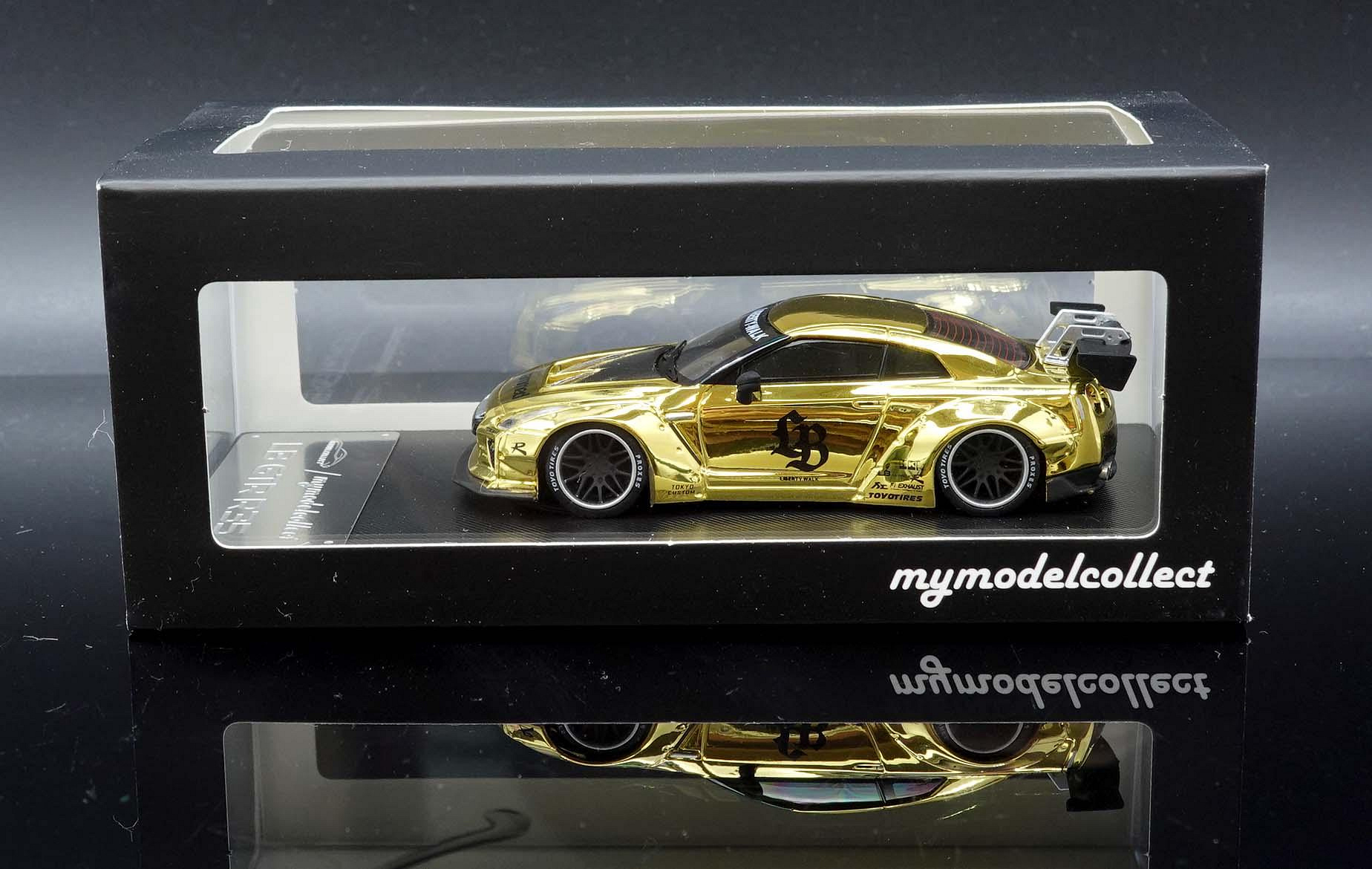 Model Collect 1/64 日産 GTR R35 LBWK 金色 Model Collect 1:64 Nissan GTR R35 LB 1.5 version Chrome Gold