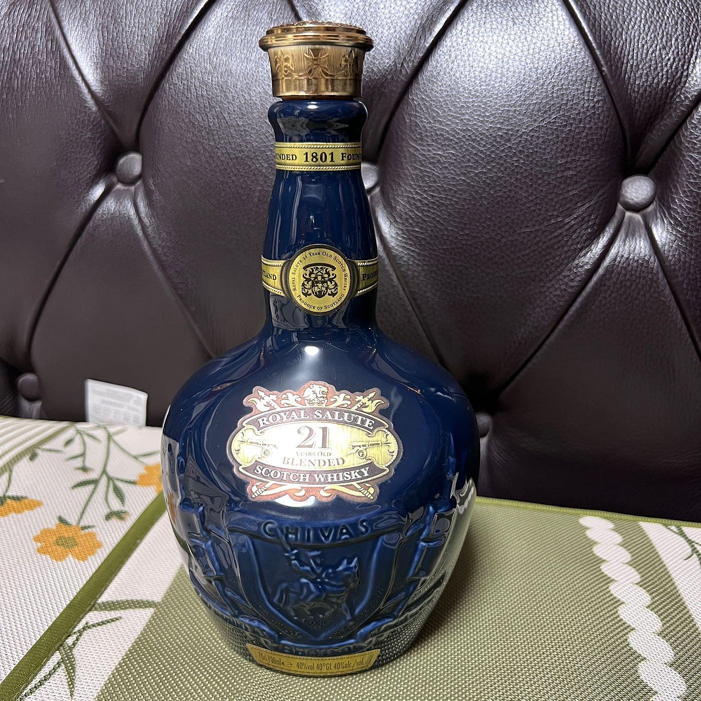 ROYAL SALUTE皇家禮炮21年威士忌空酒瓶 A款（700ML)/多用途空瓶/空洋酒瓶/陶瓷酒瓶/裝飾/容器/花瓶/收藏/酒瓶/水瓶