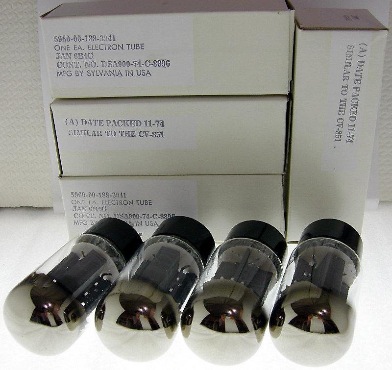 6B4G (NIB︽NO:4611 美國SYLVANIA 6B4G 真空管同批號綠字1974年軍規三