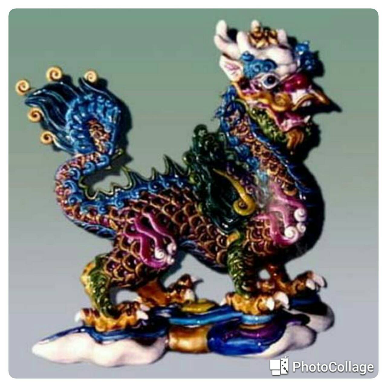 交趾焼　紫交趾　龍文　遊環双耳四方瓶　M　R7672B 交趾焼 紫交趾 龍文 遊環双耳四方瓶 M R7672B