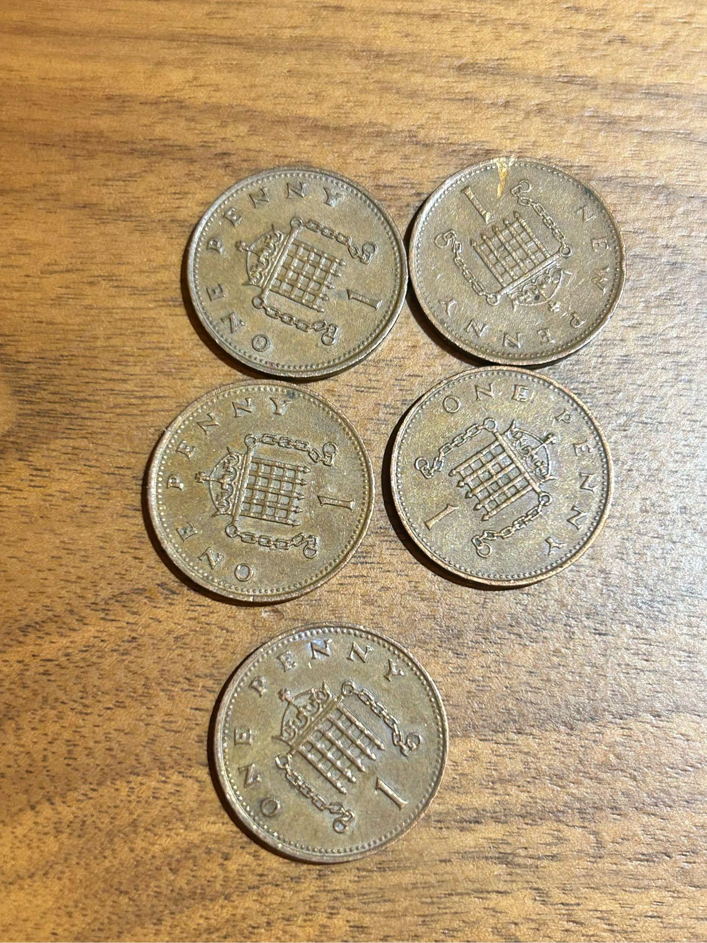 H2Shop】英國Britain UK 英鎊1便士Penny 1971-1988年伊莉莎白二世女王皇冠圖案青銅錢幣硬幣| Yahoo拍賣