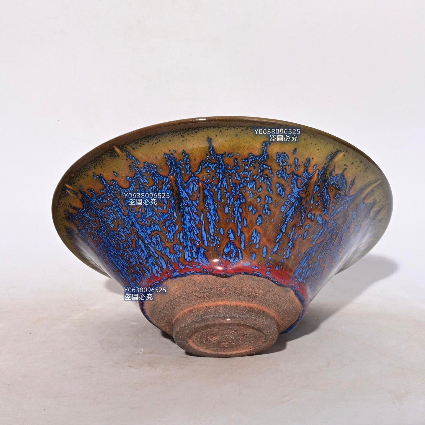 宋建窯大宋明道款曜變釉盞，高8.2×21.5釐米300723 鈞窯汝瓷官窯二手