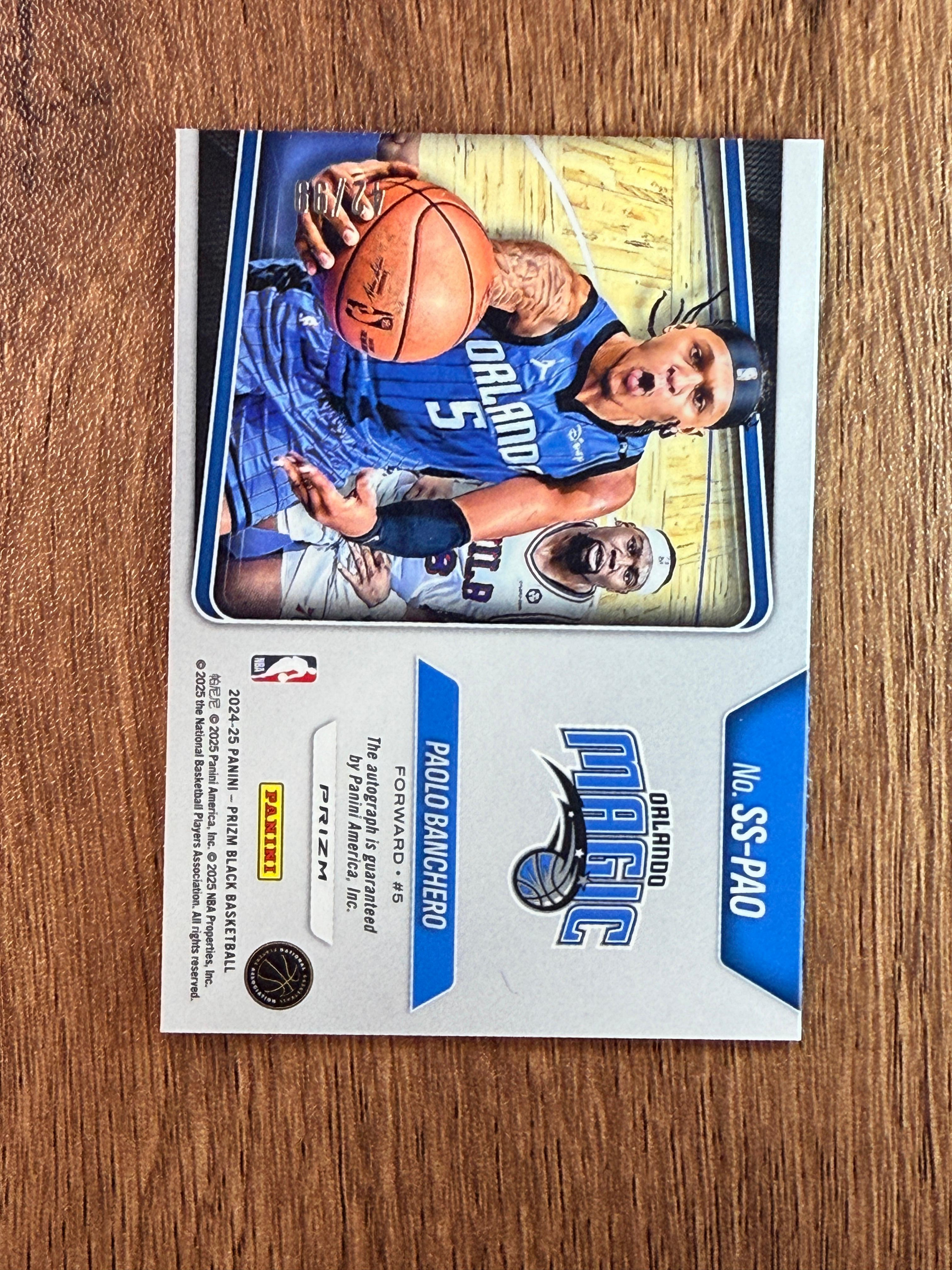99編紅亮PRIZM SENSATIONAL SIGNATURES Paolo Banchero auto 簽2024-25 
