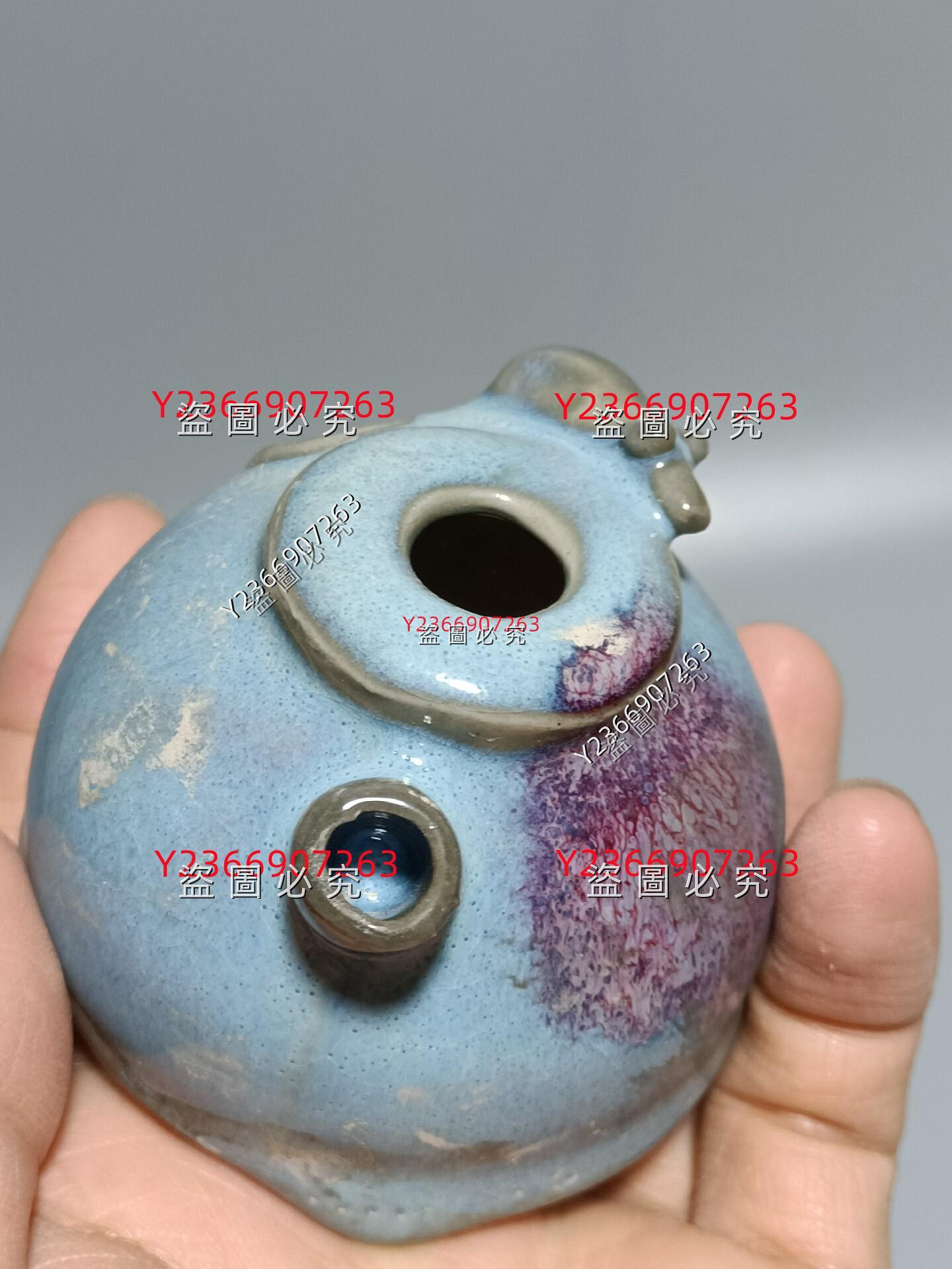 宋時代 古陶磁器 鈞窯 多足硯 硯台 書道具 文房用品 陶芸