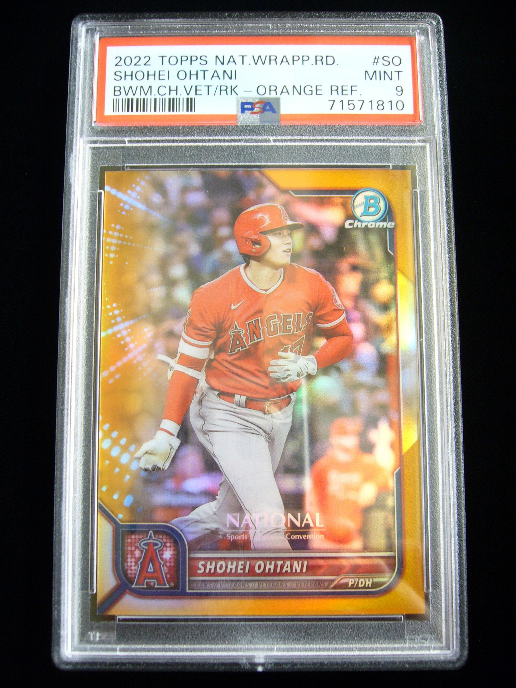 【PSA9鑑定品】大谷翔平2022 Bowman Chrome Sapphire 大谷翔平漂亮限量25張卡展限定金屬橘色亮面鑑定卡2022 Bowman Chrome