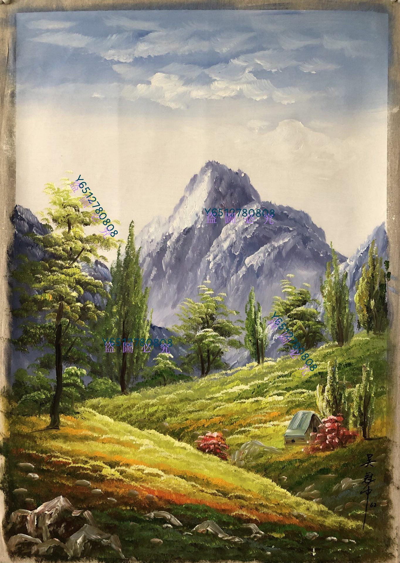 02【吳冠中】風景，純手繪油畫，尺寸100*69cm左右，900135220【東方