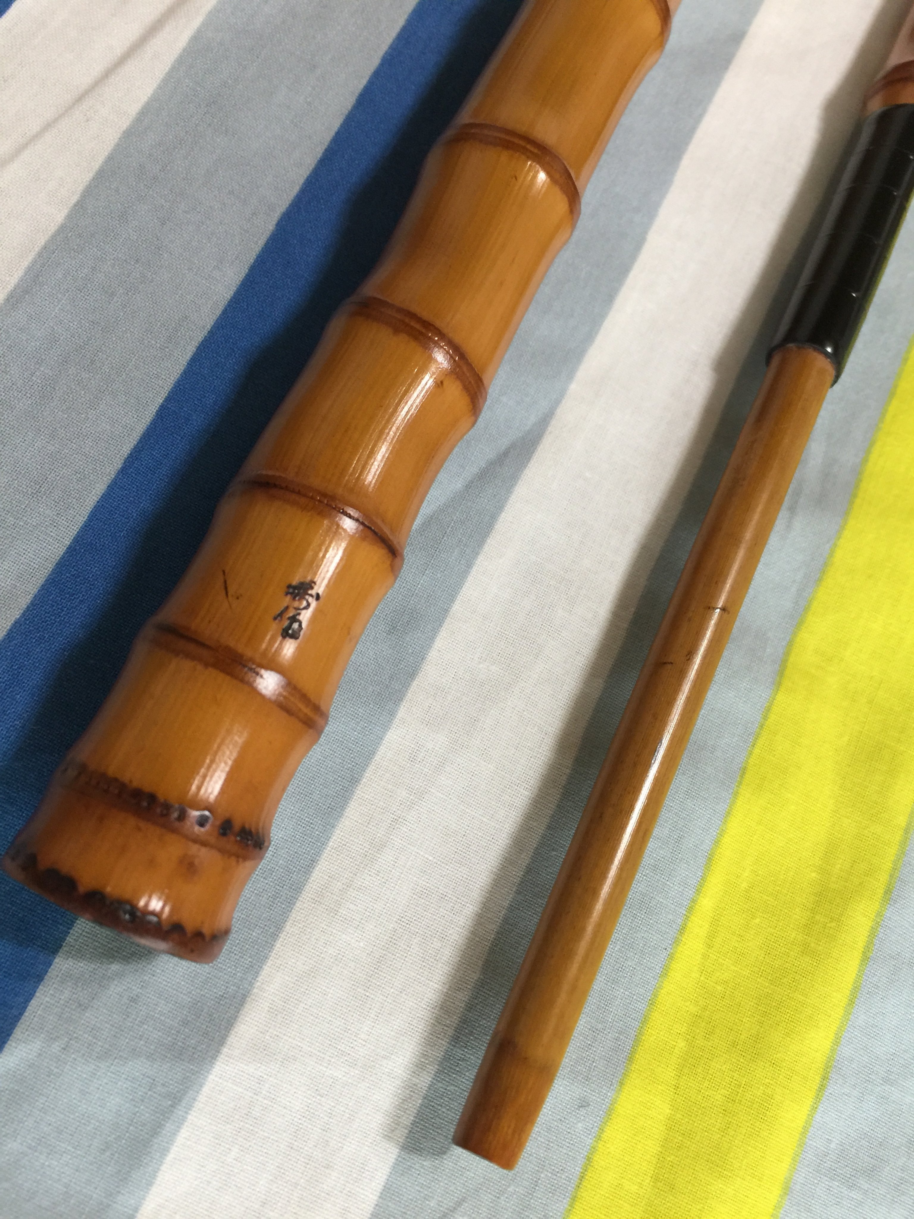 日本製頂級鯨穗調竹竿江戶和竿名師手作小物並繼船竿164cm 五尺半