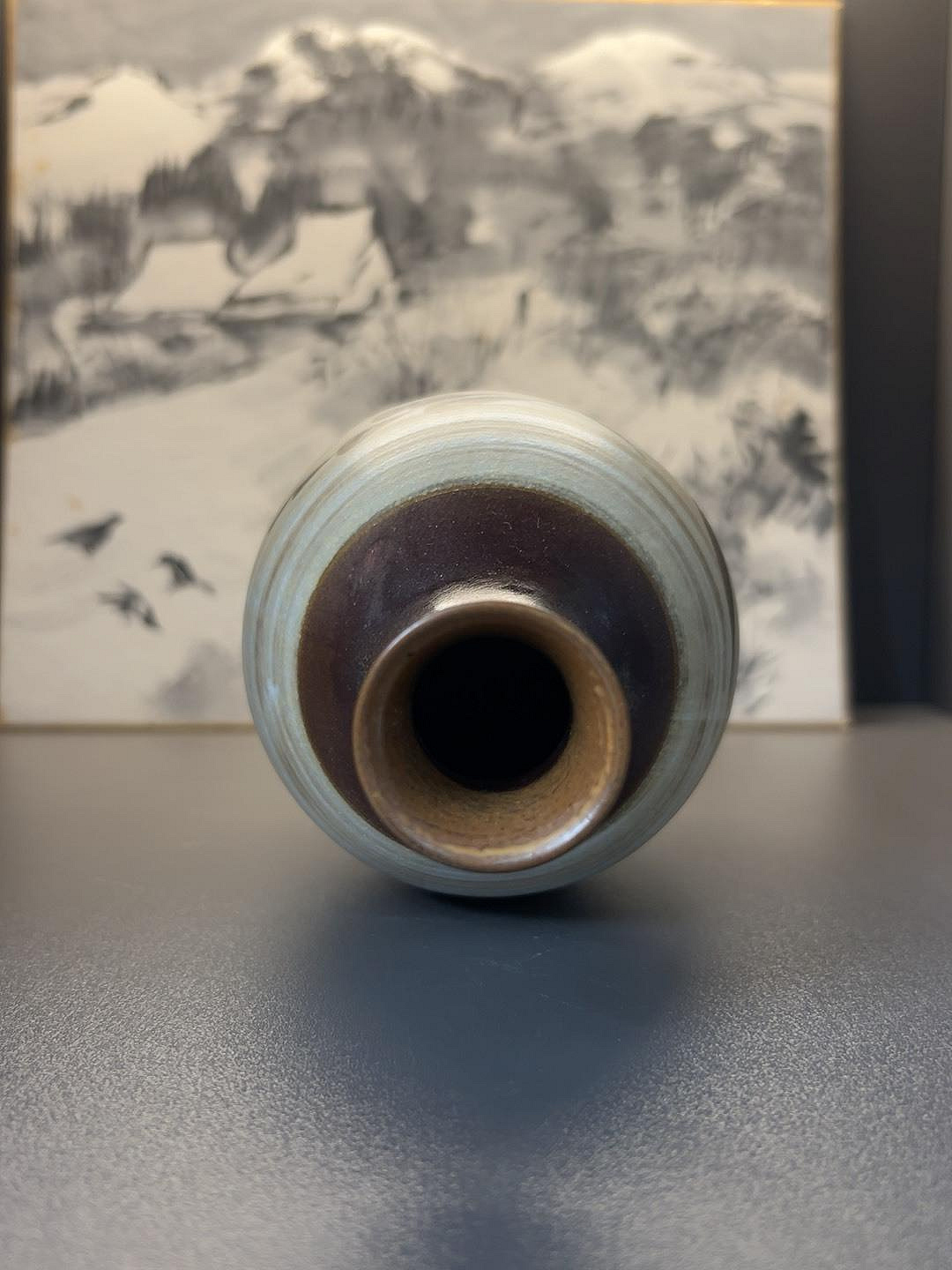 田中一晃】全新日本名窯一位窯品紅土朱泥花瓶花入花器高16cm 田中一晃