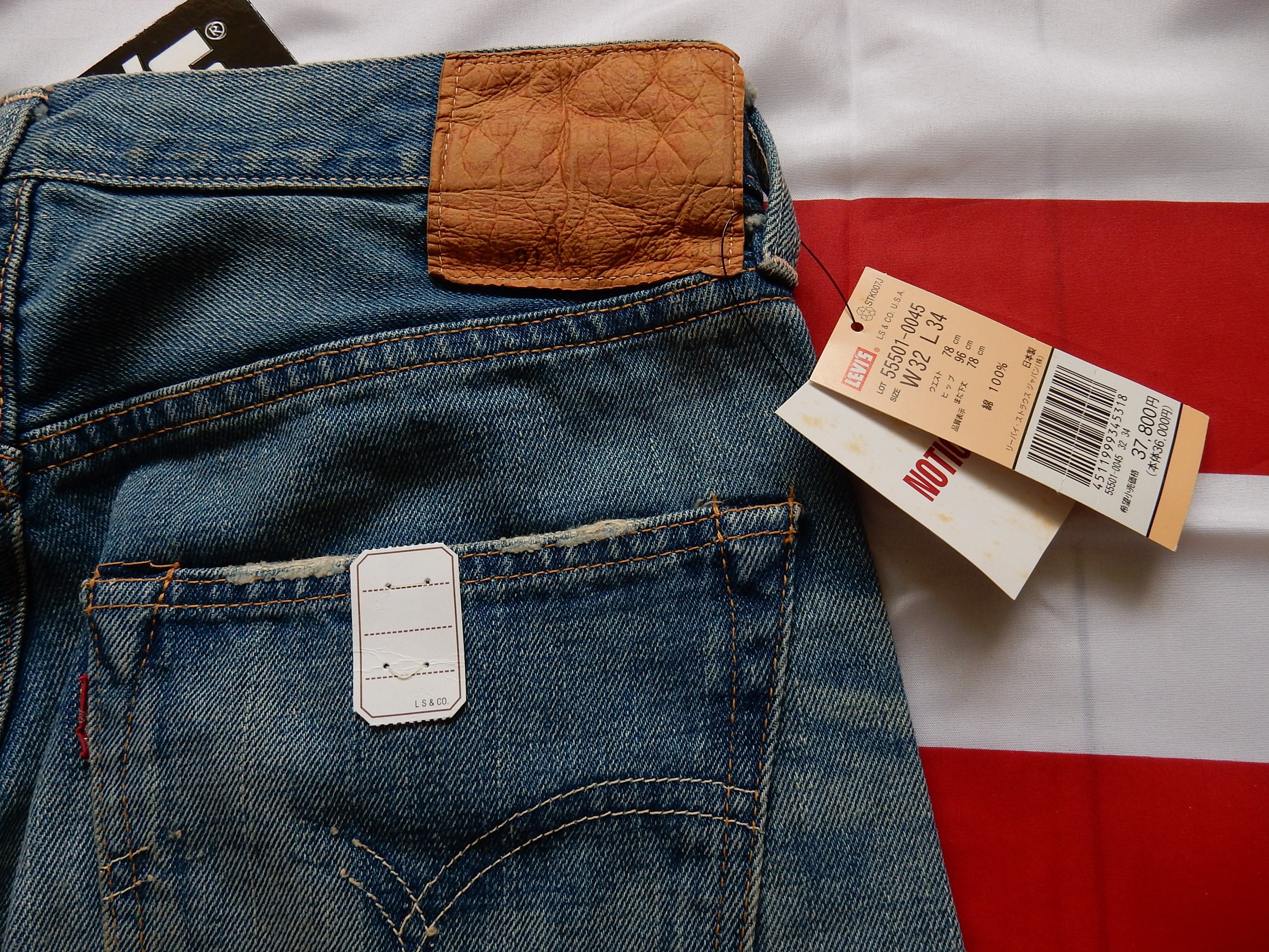 期間限定LVC LEVI'S 55501 W34 日本製 Yahoo!オークション - 即決[W34]LVC 55501-0045 フレイドドライ