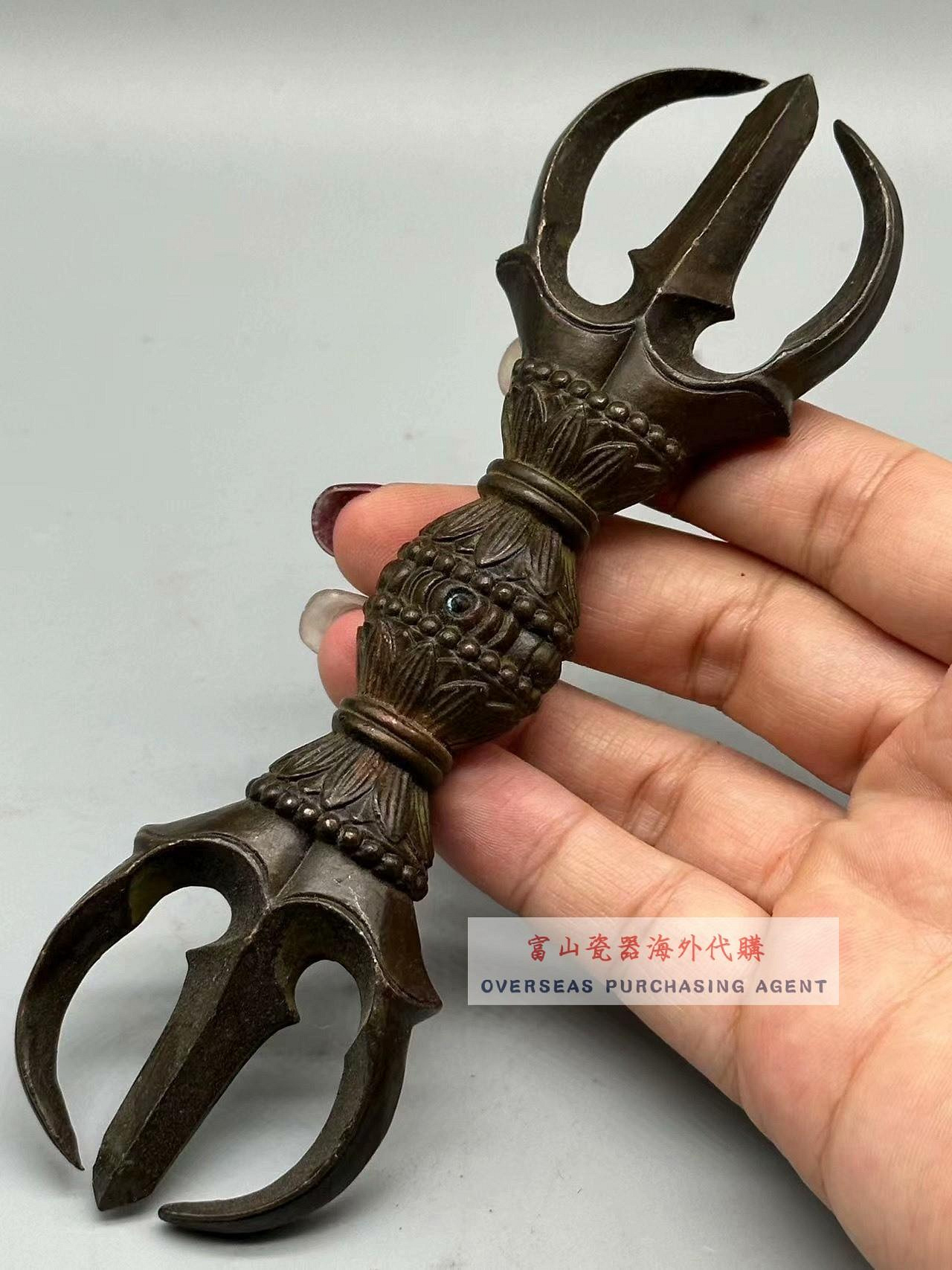 西藏老銅金剛杵古董法器佛教文物密宗收藏鎮宅避邪修行冥想送禮珍品