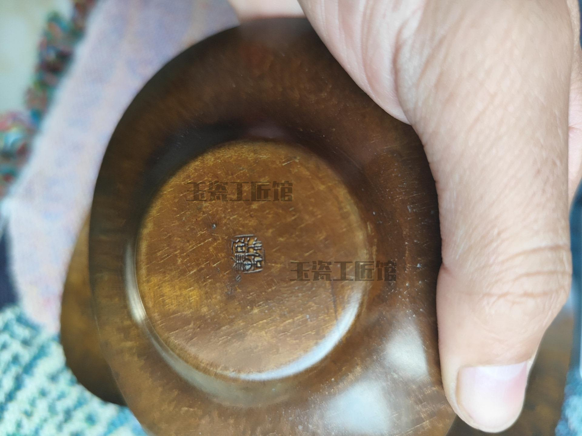 A00726 三上武雄 昭和5年鋳銅 古代紋茶托 5客943g 茶道具