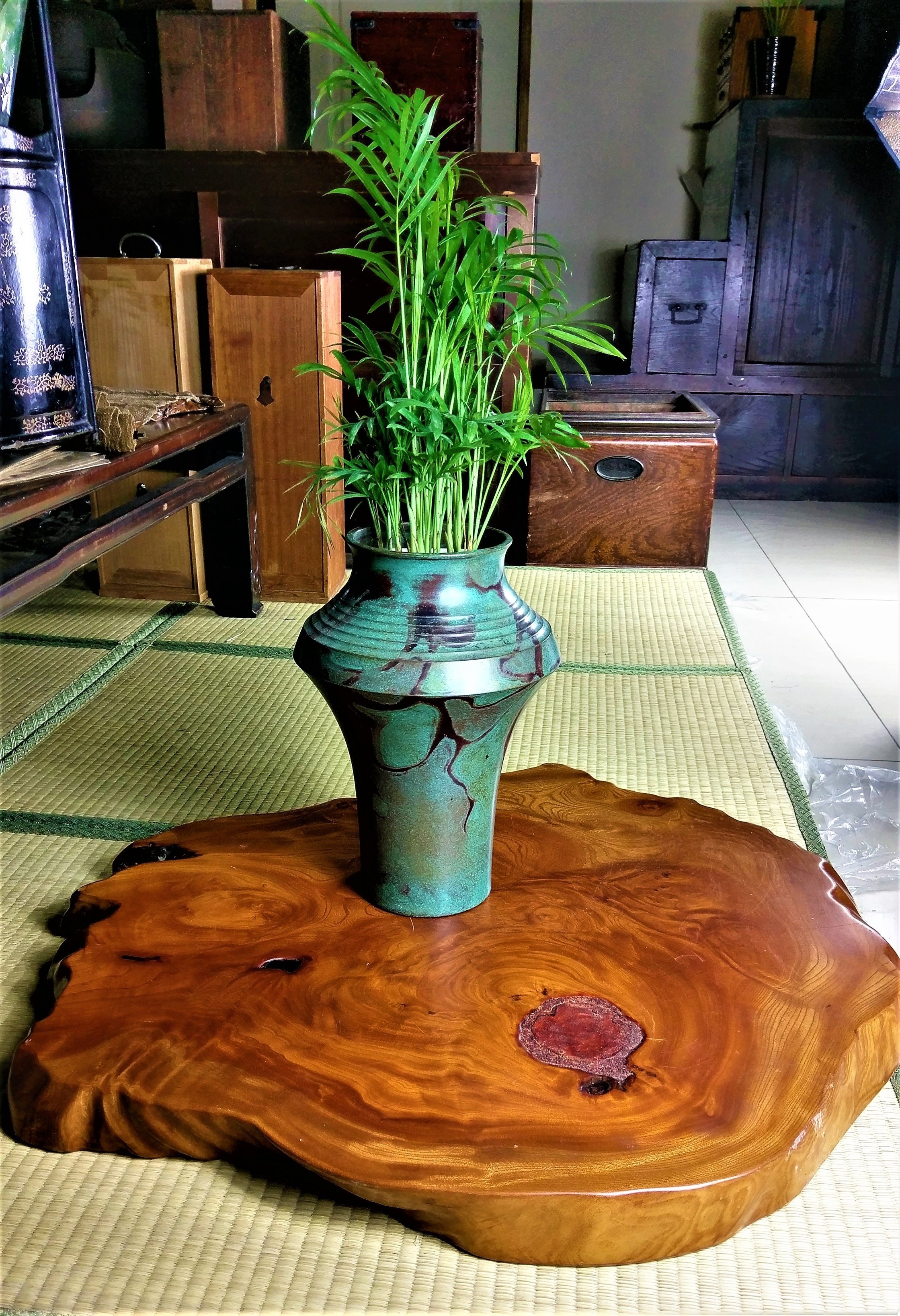 天然木花台　置物　現状渡し　時代古作 天然木花台 置物 現状渡し 時代古作