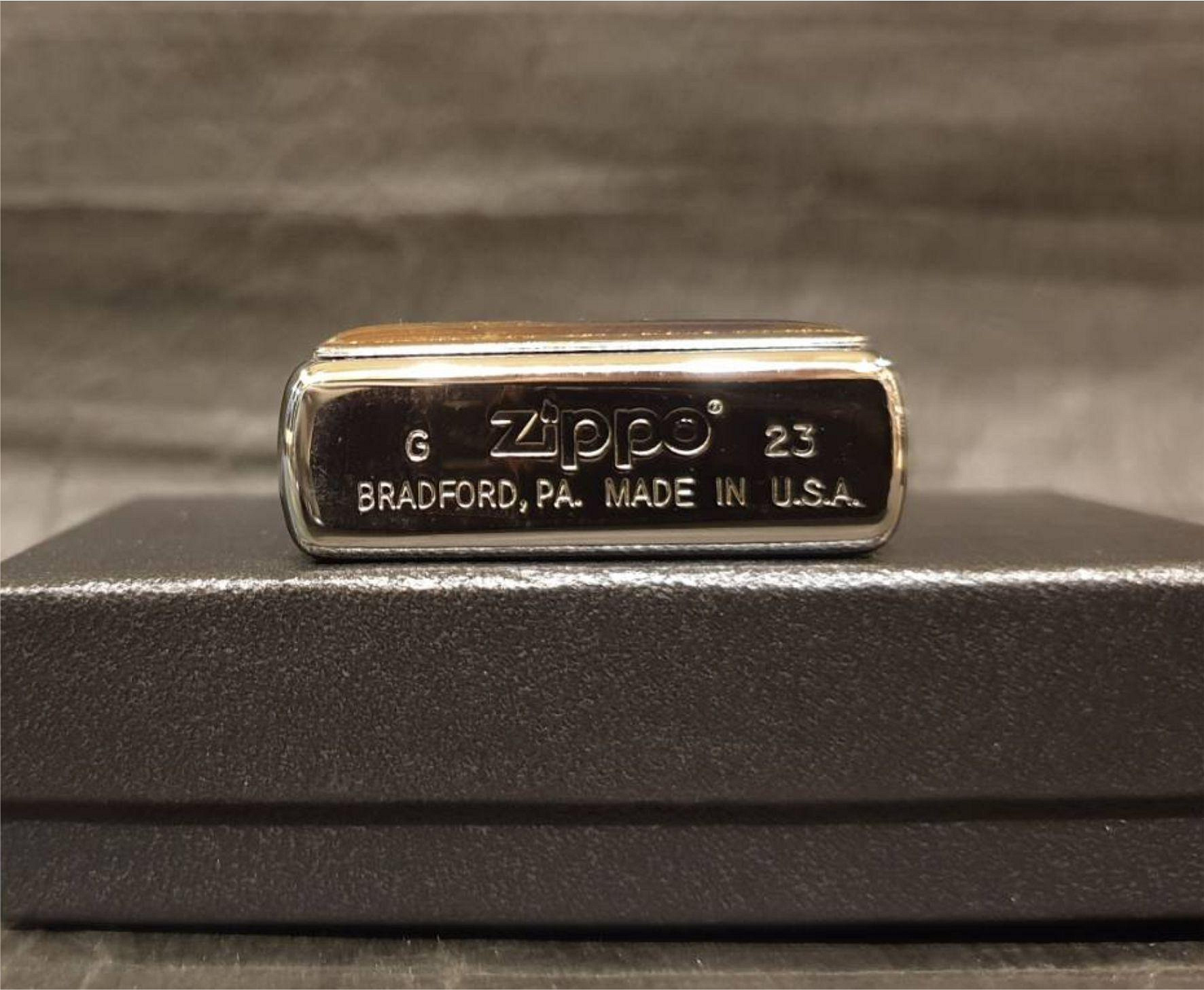 ONE*$1~*日系*ZIPPO*浮世繪*金葉《富士山*鯉魚*波富士》黃銅*純