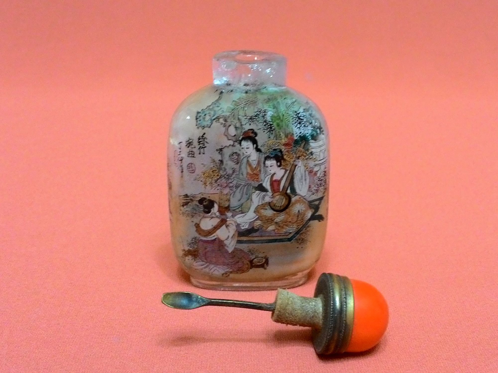 清末時代　天然水晶　鼻煙壺　中国古美術　時代物 鼻煙壺-清末民初-天然水晶內畫鼻煙壺作者:丁二仲| Yahoo拍賣