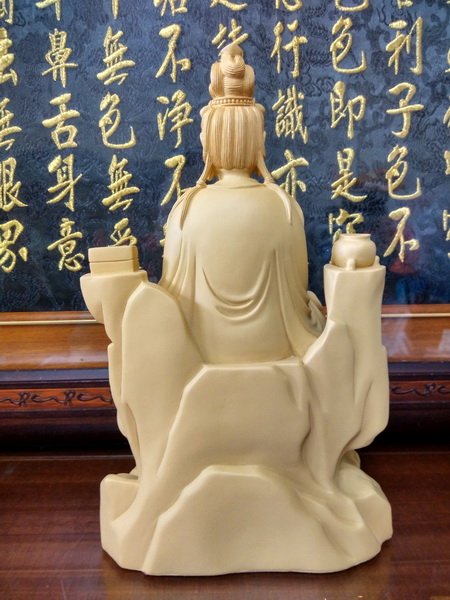 靜福緣】精品冷陶製『自在觀音(7寸)』 總高22.6cm 觀世音菩薩觀自在神