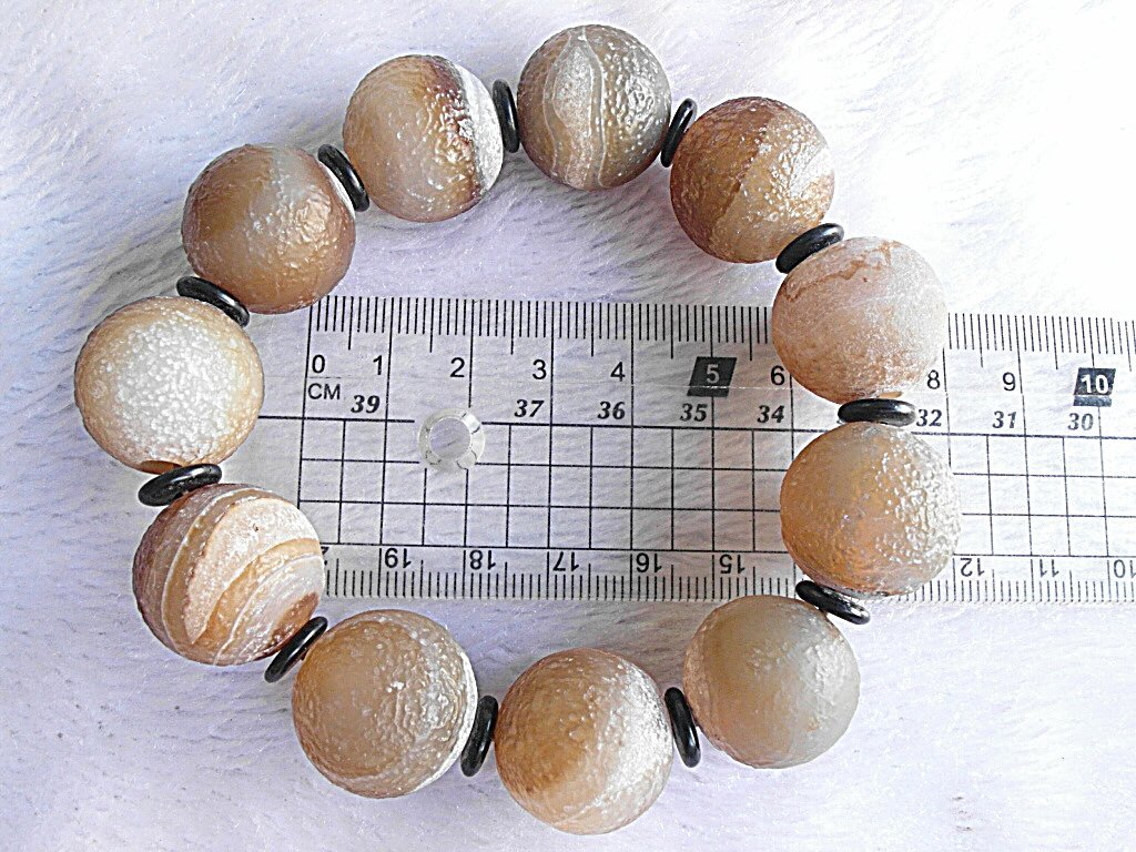 仔仔現貨批發J11898【西藏天然老礦紋線珠手鍊{20mm 108g}鈣化】＊手珠