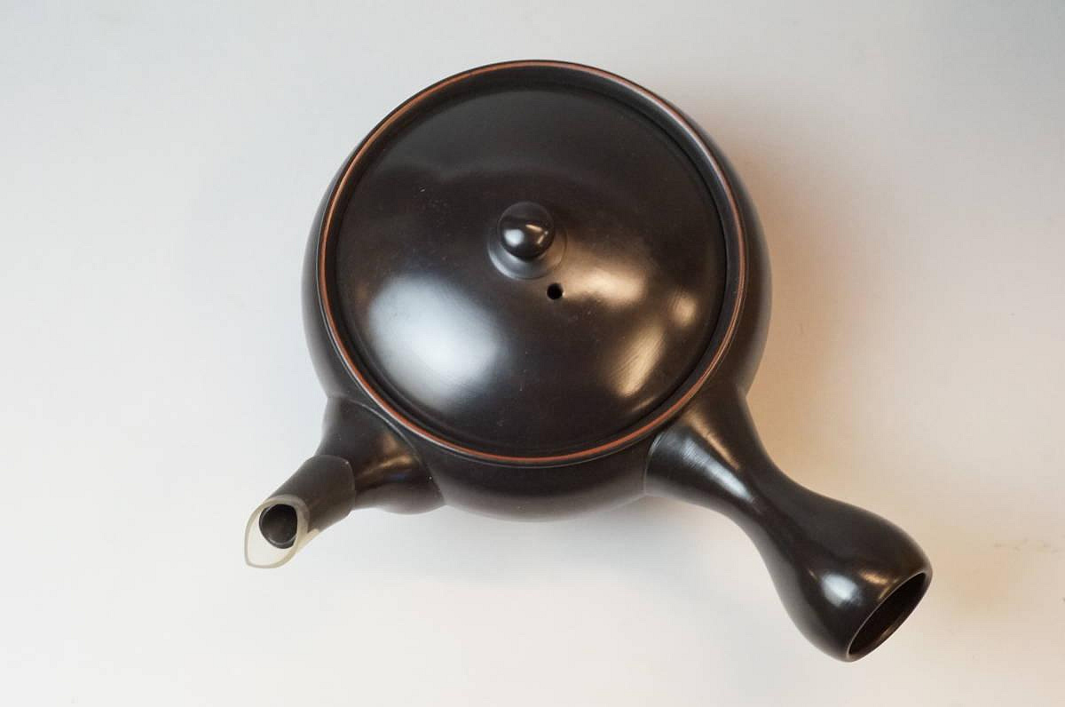 養心殿』常滑焼梅原宗平宗弘木葉文茶注横手急須茶器茶注茶道具
