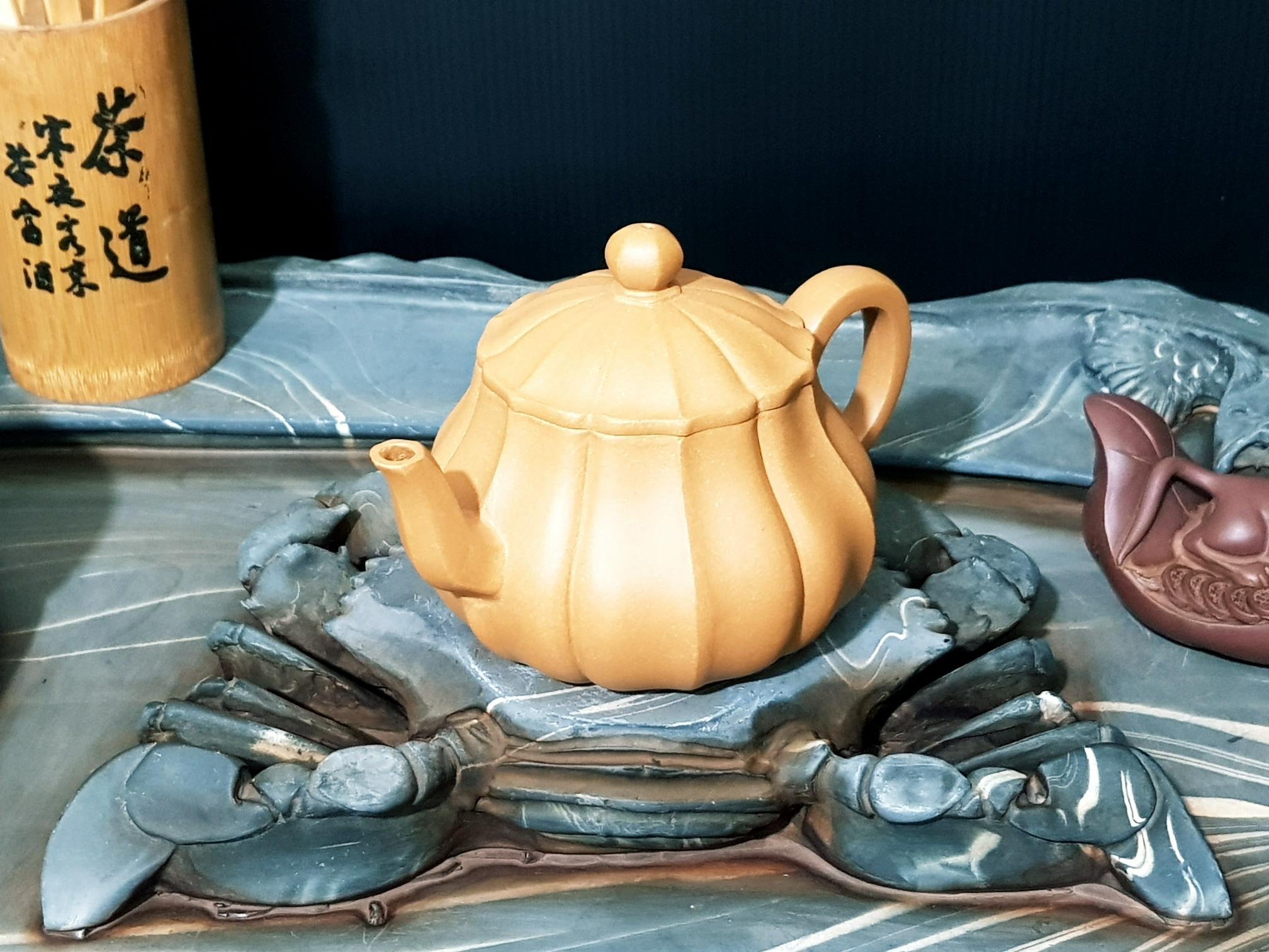 原礦老段泥_六瓣菱花】宜興名家_工藝美術師_陳琳_附證書_黃龍山原礦_