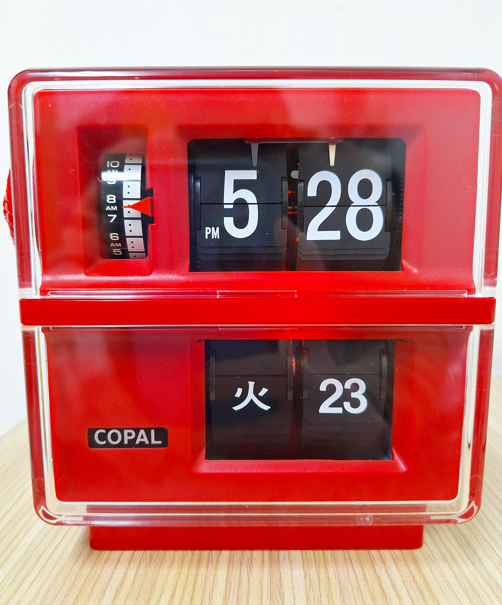 日本昭和古董鐘COPAL DIGITAL ALARM CLOCK DP-180 兩階式昭和翻頁鐘