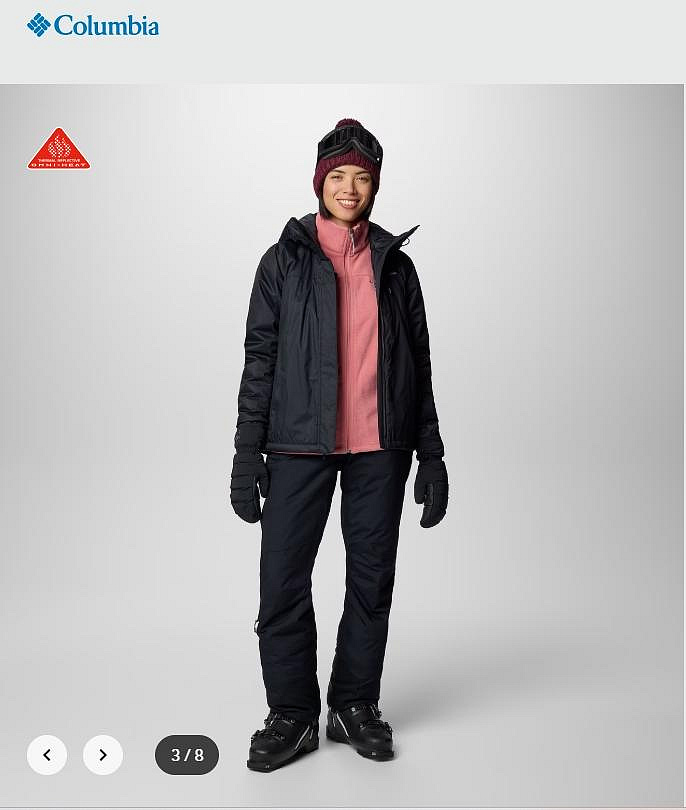 出售  全新Columbia 哥倫比亞 防風防水 保暖鋁點 滑雪褲 衝鋒褲(女) 黑色  XL號