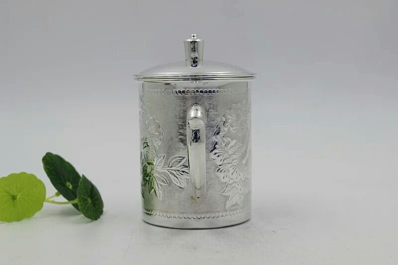 富貴牡丹【純銀◎茶杯】養生健康銀離子淨化水質甘甜茶湯祛濕排毒999足