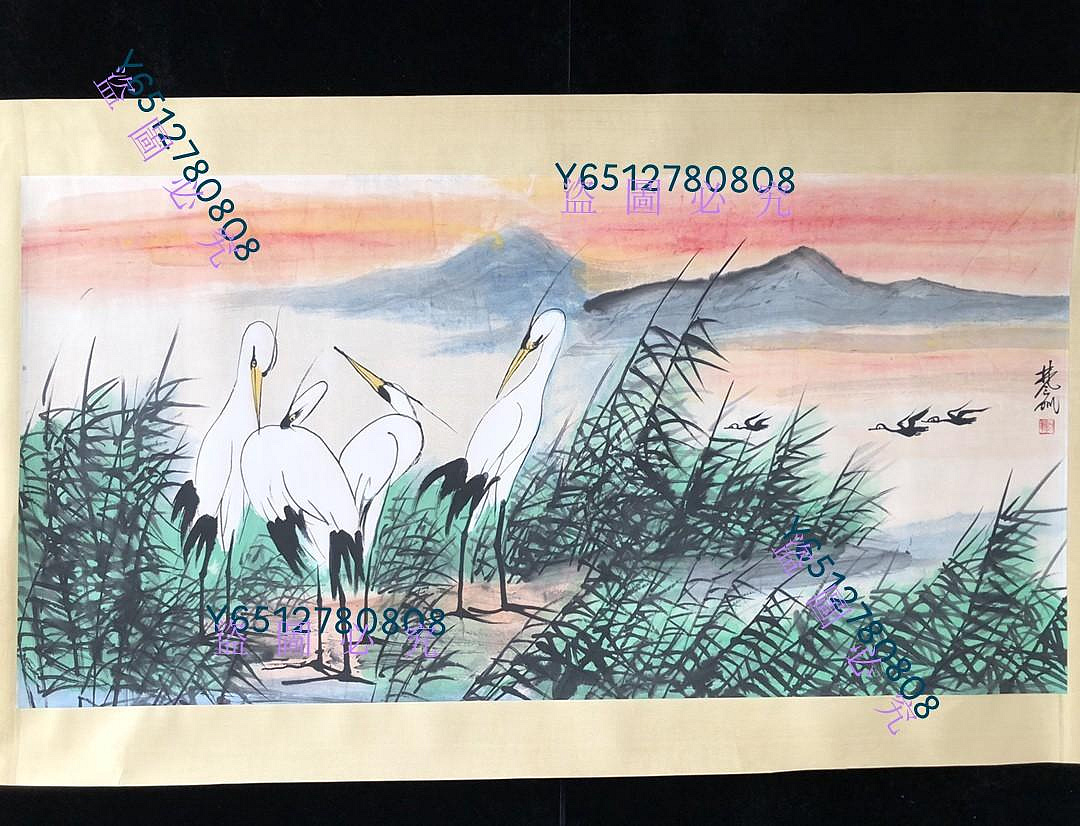 79【林風眠】風景，橫幅四尺手繪作品，裝裱尺寸184*86cm左右，畫芯尺寸