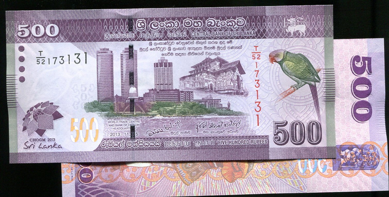 SRI LANKA（斯里蘭卡紙幣動物），P129 紀念鈔，500-RP，2013品相全新UNC | Yahoo拍賣