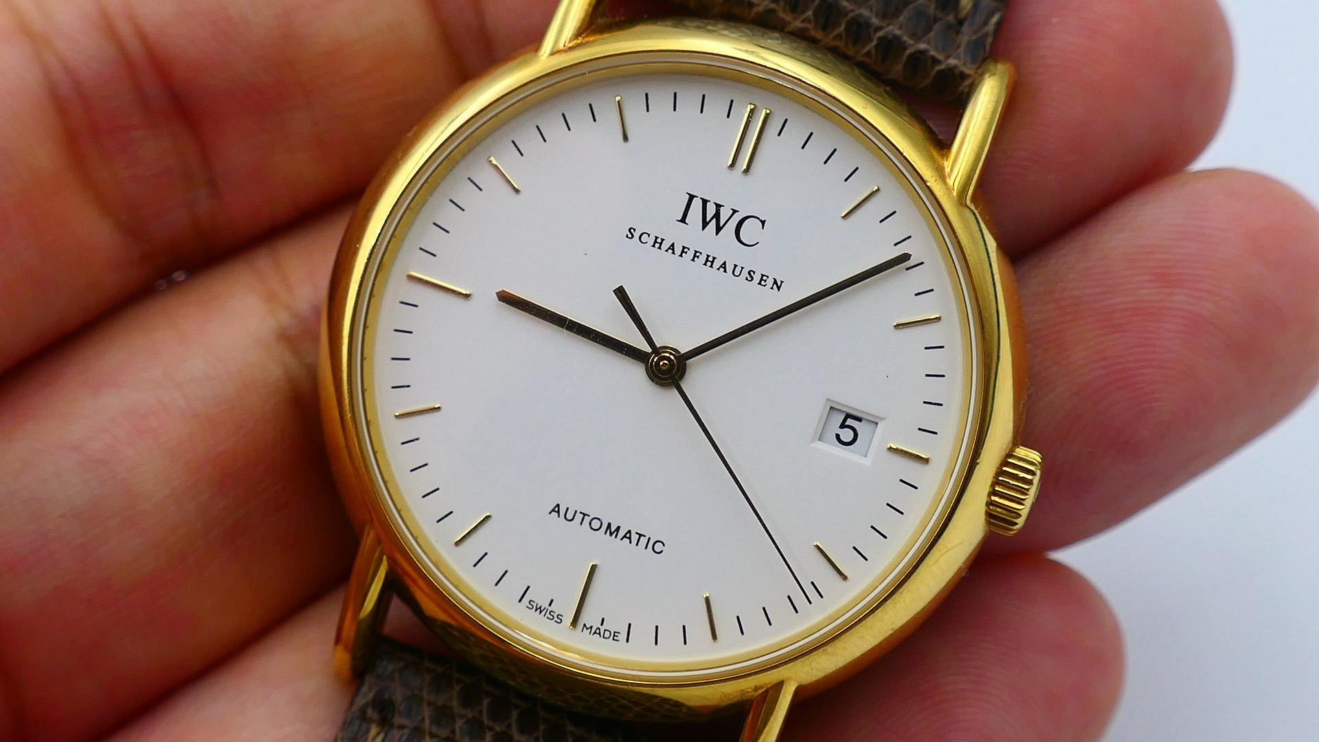 【美好時光】超高cp值金錶！ IWC萬國18K金柏濤菲諾（Portofino）自動腕錶！IW353314單錶超美品含18K錶扣已洗油完成