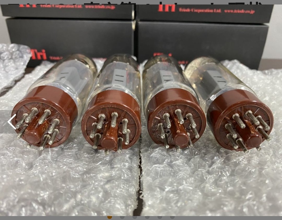 真空管14.TRI製テスラE34L (6CA7=EL34) 真空管2本元箱付綺麗です2只