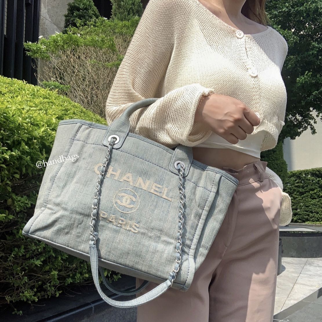 【翰貝格名牌館】全新真品 CHANEL 23s 水洗 牛仔 仿舊 沙灘 中型 兩用 托特包 AS3257