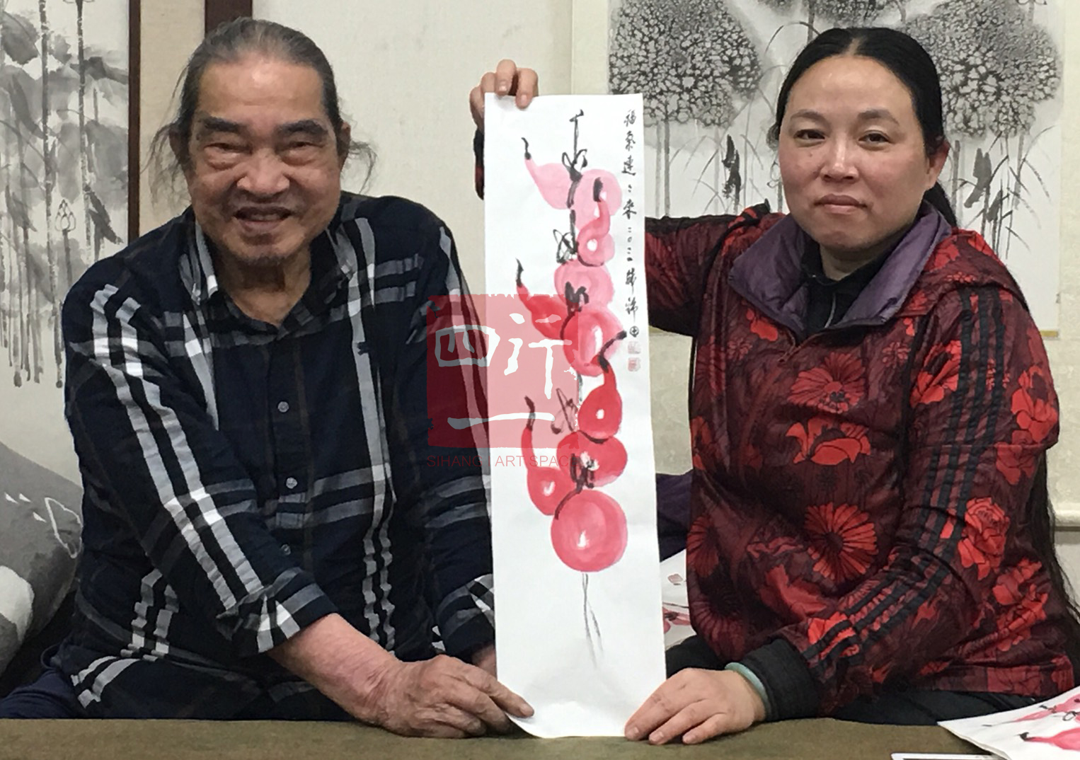 浩林畫廊】台灣水墨大師「五全才子」 韓錦田【水墨畫作－福氣連連來