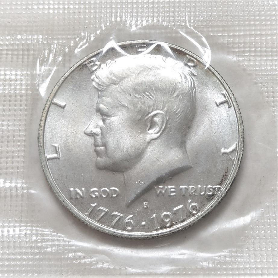 未拆封原光美品1776 1976年美國獨立建國200週年甘迺迪早期半圓大型1/2 美元s記銀幣| Yahoo拍賣