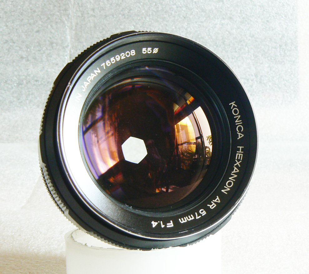 KONICA HEXANON AR 57mm F1.4 後期型 【光学美品】 悠悠山河】收藏級黃金膜超極透亮Leica味KONICA HEXANON 57mm F1