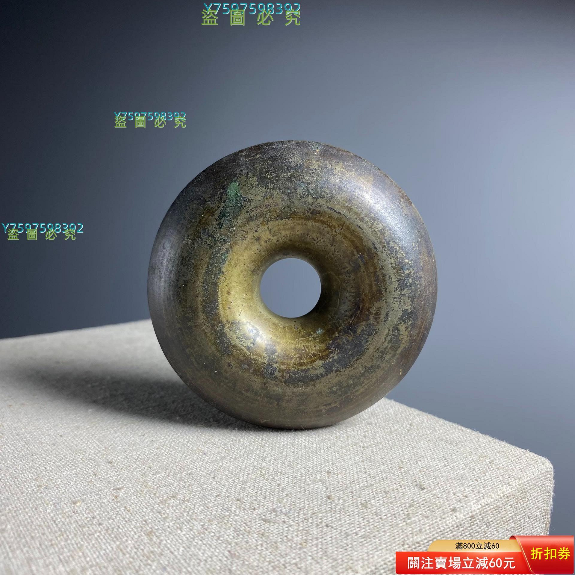 鰐口，江戶時代，古銅製，重約1100克 江戶時代白銅虎撐醫鈴y06 直徑7.8cm，厚2.5cm，重118.5g，美品二手【古