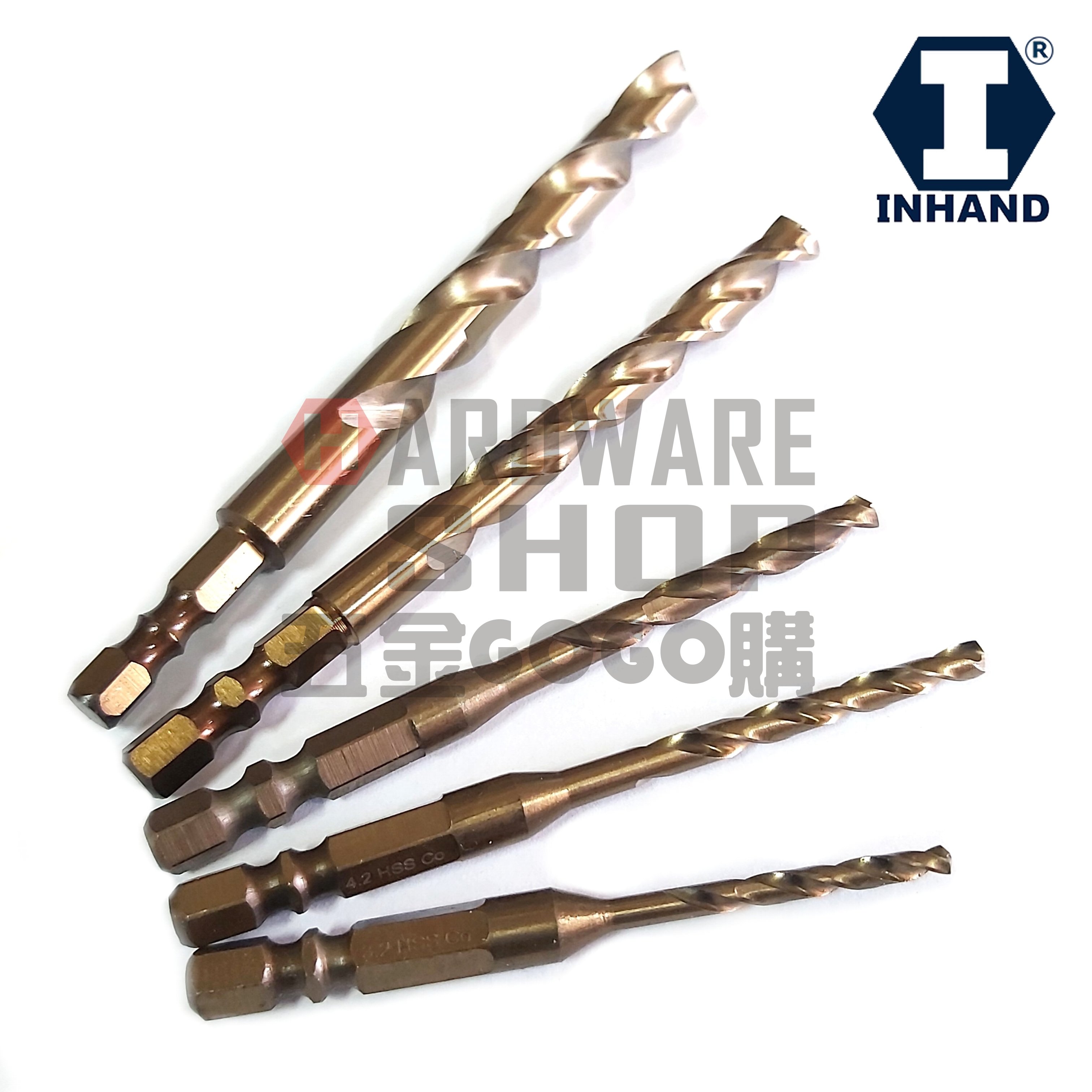 INHAND 硬漢一體成型六角軸高鈷鑽頭3.5 mm 六角柄白鐵鑽尾M35 含