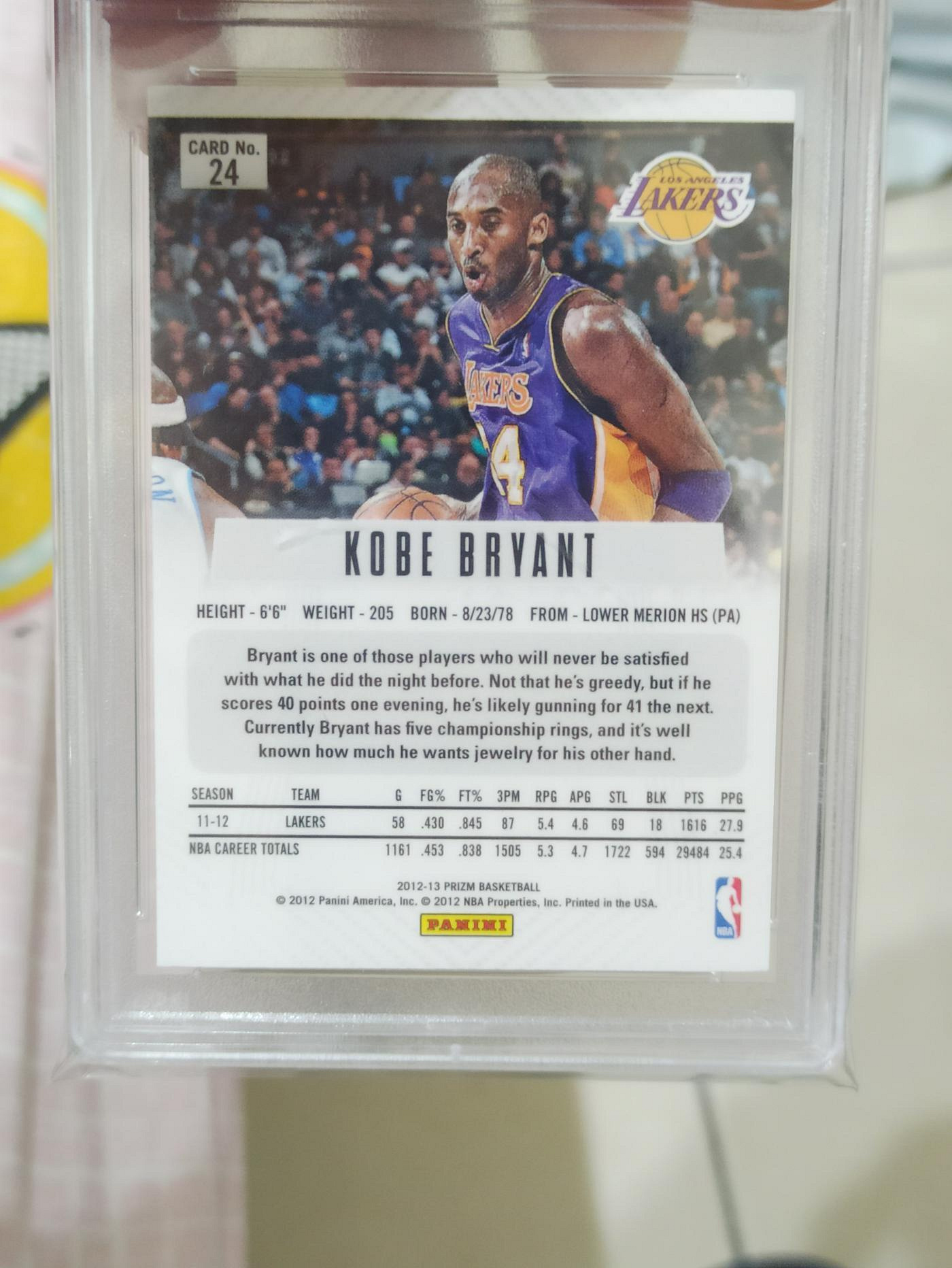 2012-13 Panini Kobe Bryant Prizm 第一年#24 PSA 9 球員卡籃球卡球卡 
