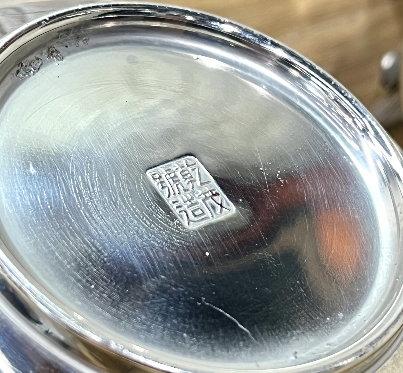 JP.com】日本帶回錫製乾茂號造酒注銚子(酒壺)一對含木盒清酒壺酒器錫器