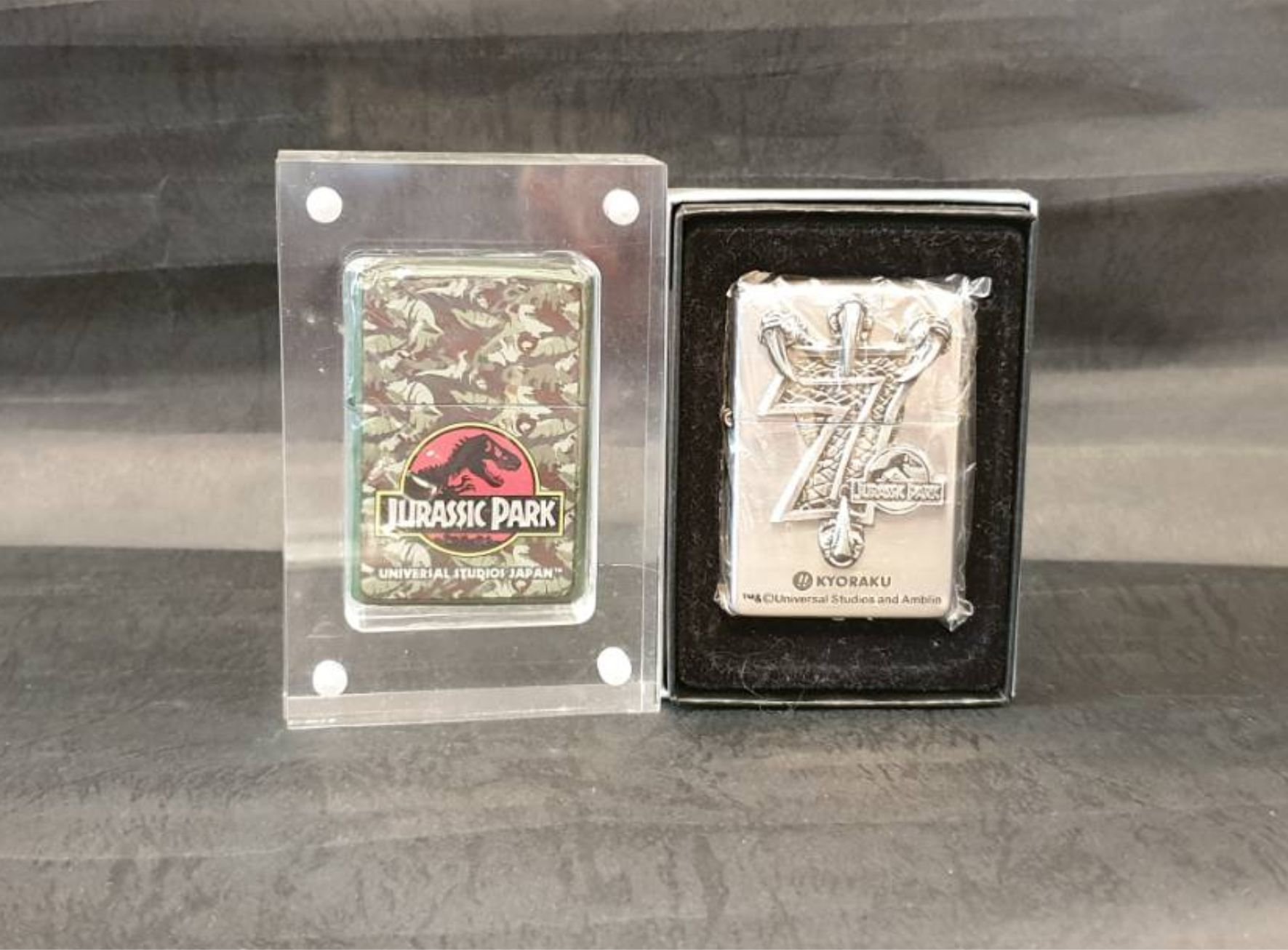 ONE*$1日系*ZIPPO*JURASSIC PARK《侏儸紀公園》 鍍銀蝕刻*野戰綠烤漆 