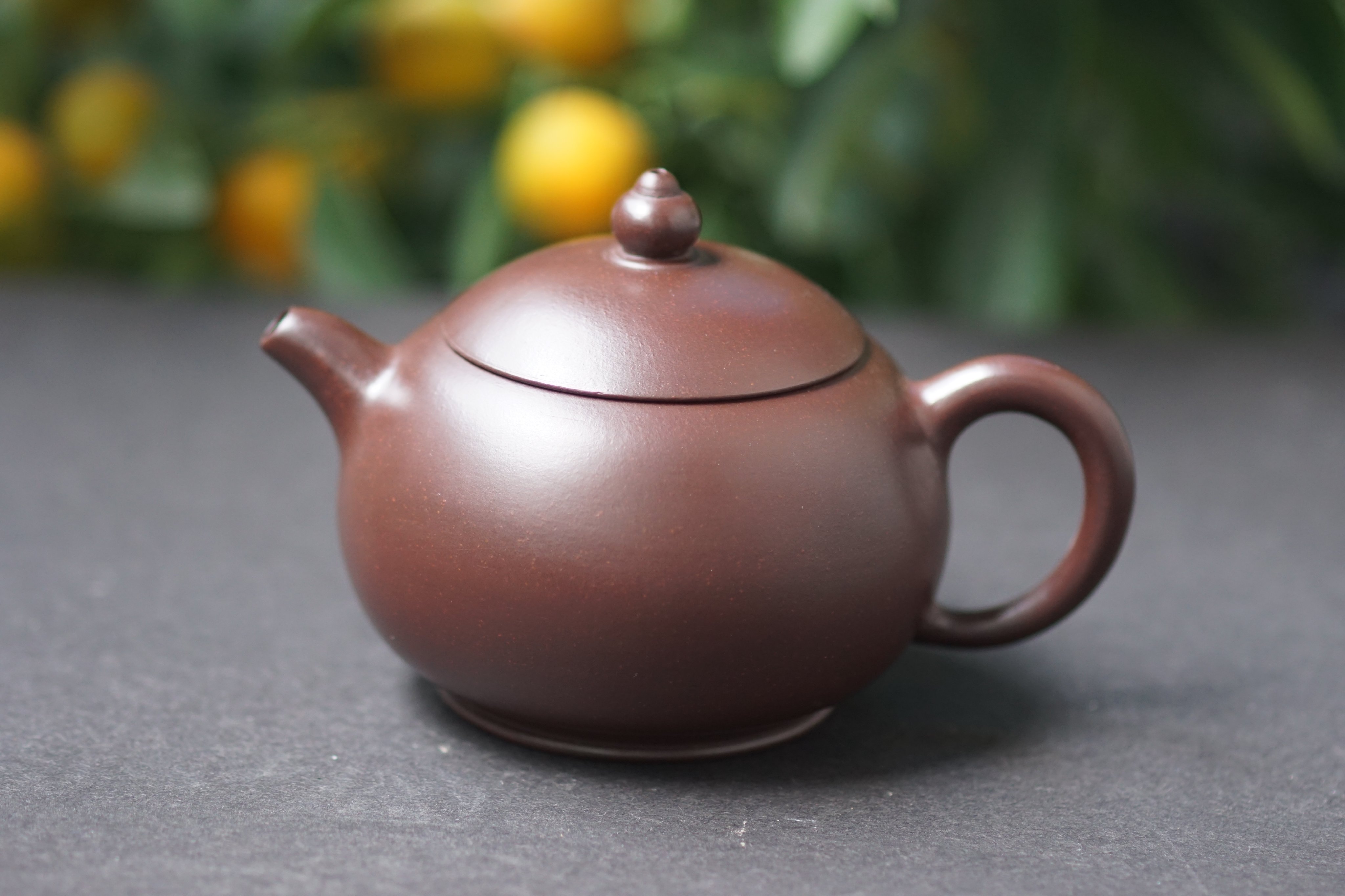 202445] 紫小紋 茄子形茶筒 美幸堂 美術品 未使用品