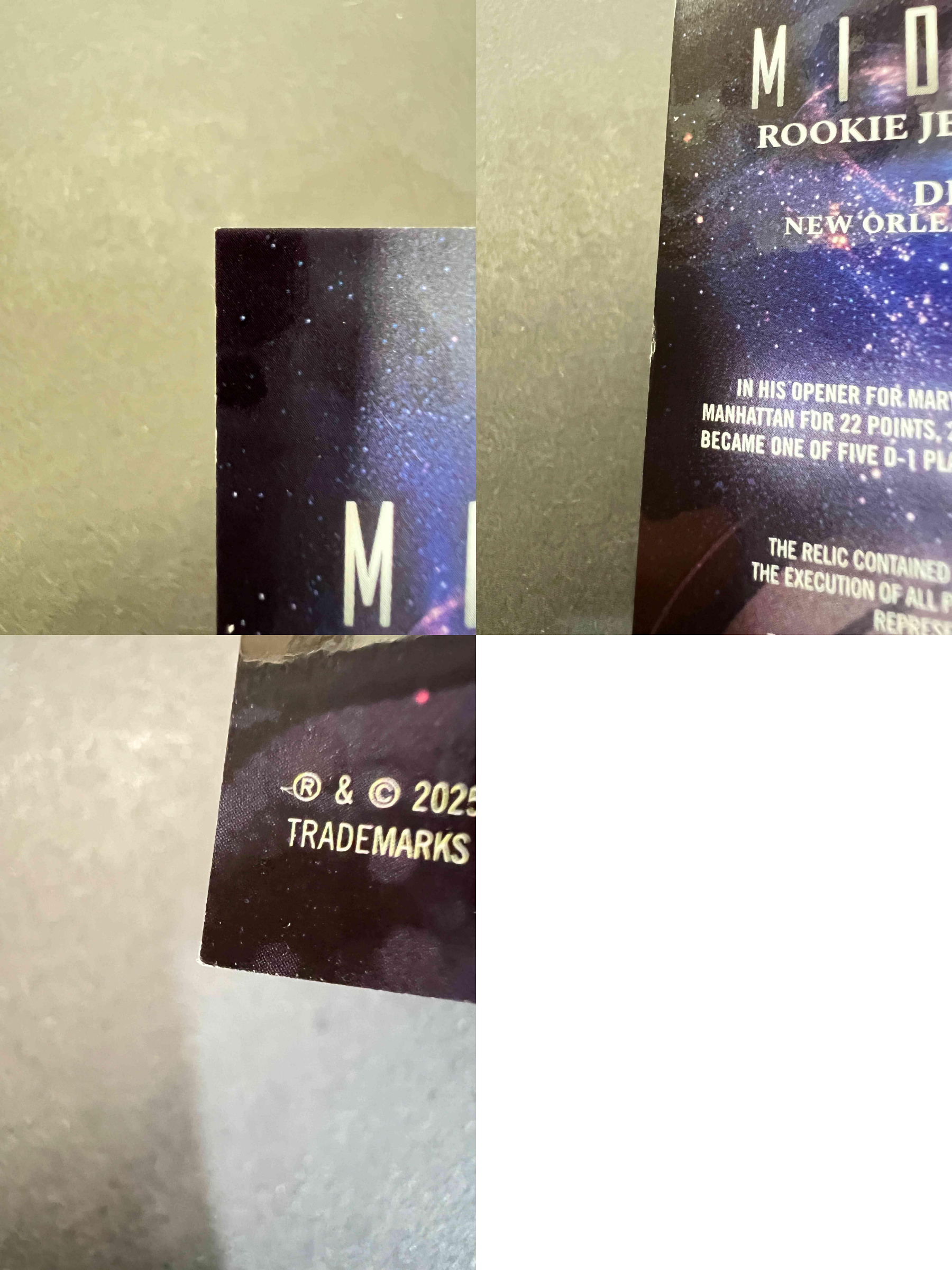 Derik Queen RPA 卡面簽AUTO TOPPS MIDNIGHT 2025-26 新人RC 246 