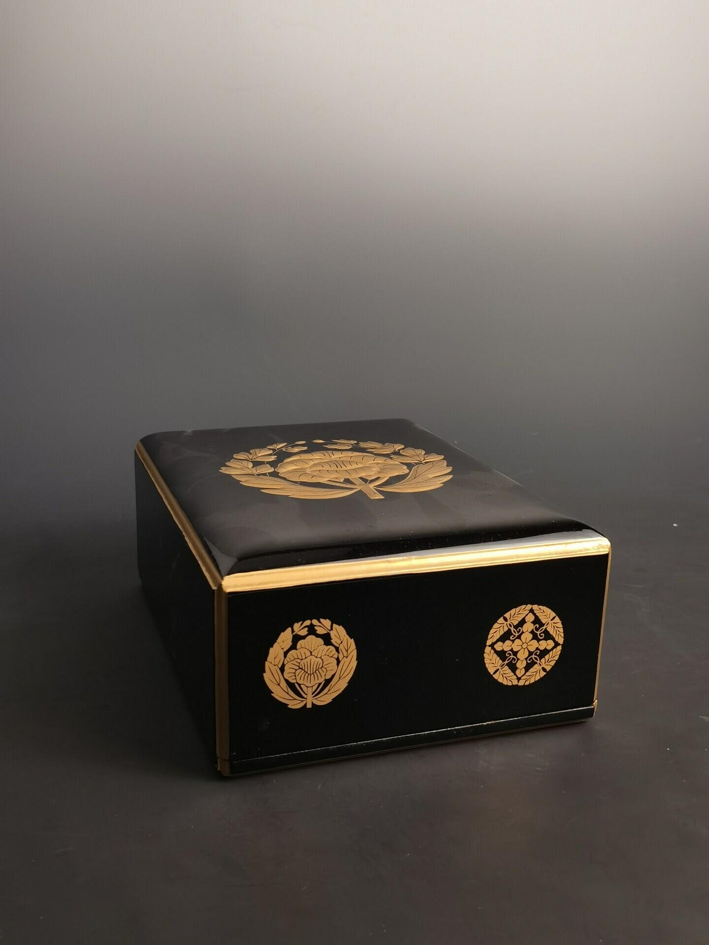 日本昭和高蒔繪木胎漆盒佛經套組復古收藏年代物未使用品23x18x10cm