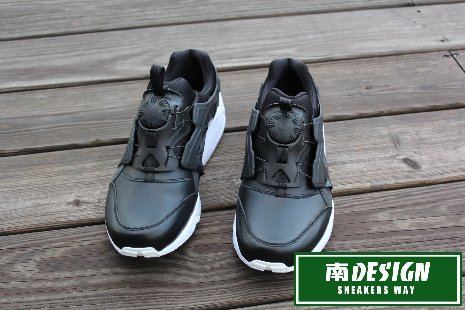 南◇現PUMA Disc Blaze Leather 361979-01 36197901 黑白皮革