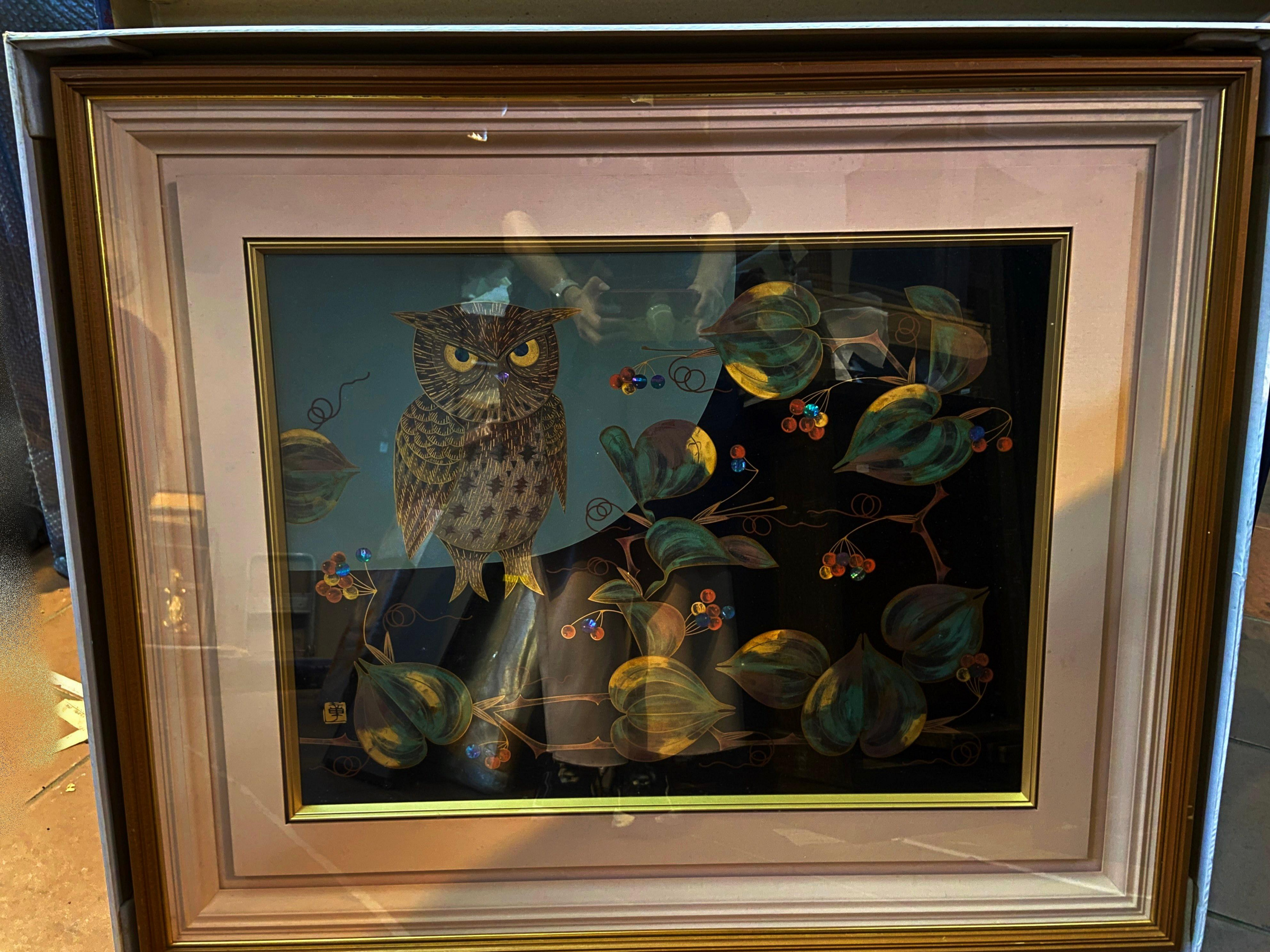 日展作家 柿木章作 輪島塗蒔絵 ザクロ 在銘24.4×27.4cm購入額60万! 日展作家 柿木章作 輪島塗蒔絵 ザクロ 在銘24.4×27.4cm購入額60万!