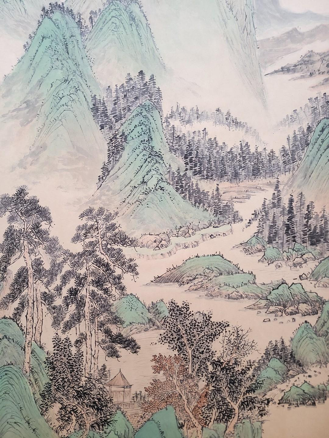 啟功。山水卷軸 ALT357 啟功紙本山水立軸畫心尺寸68x136厘米| Yahoo拍賣