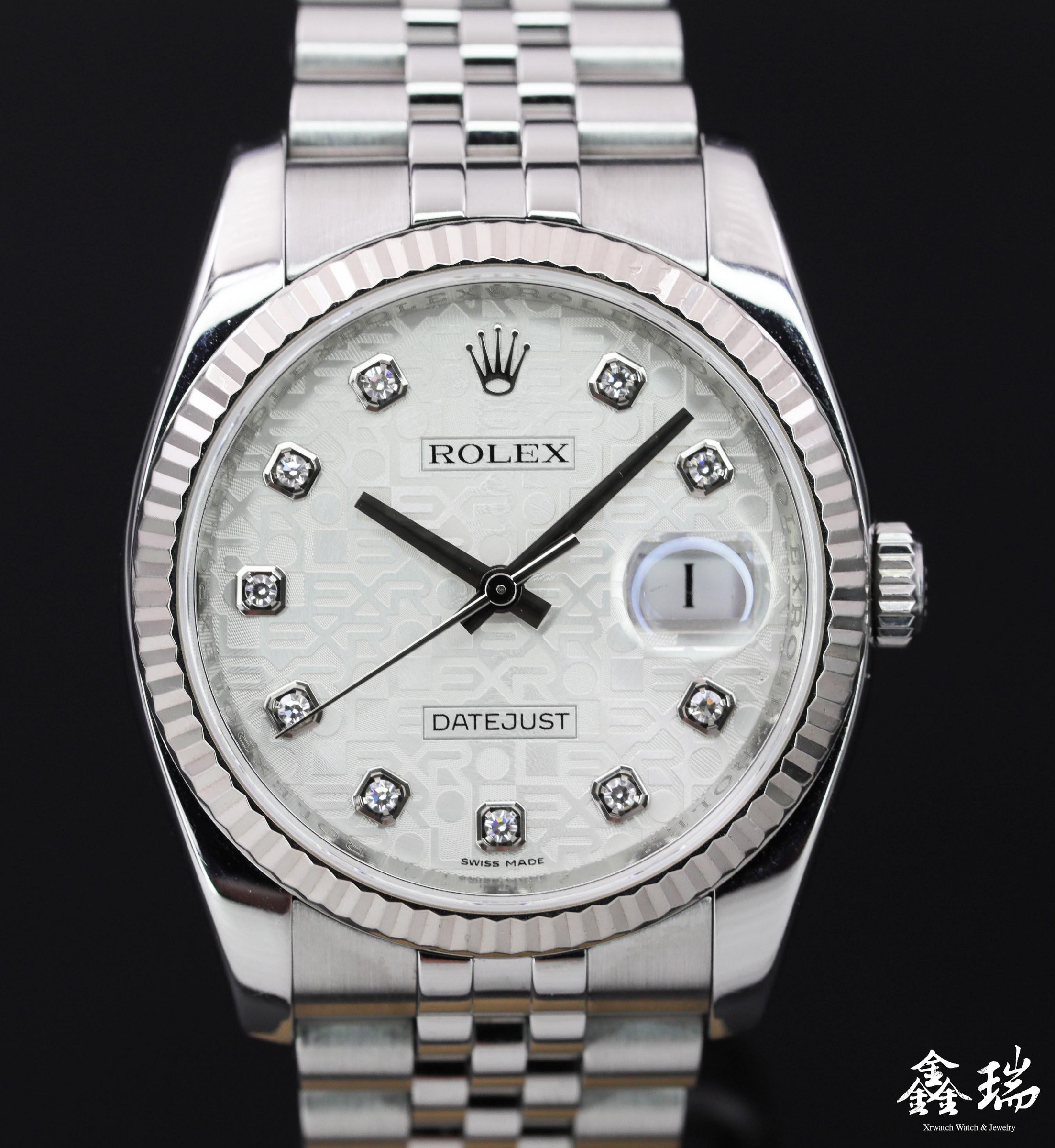 鑫瑞鐘錶】ROLEX 勞力士DateJust 116234 銀色鑽石紀念面盤不鏽鋼