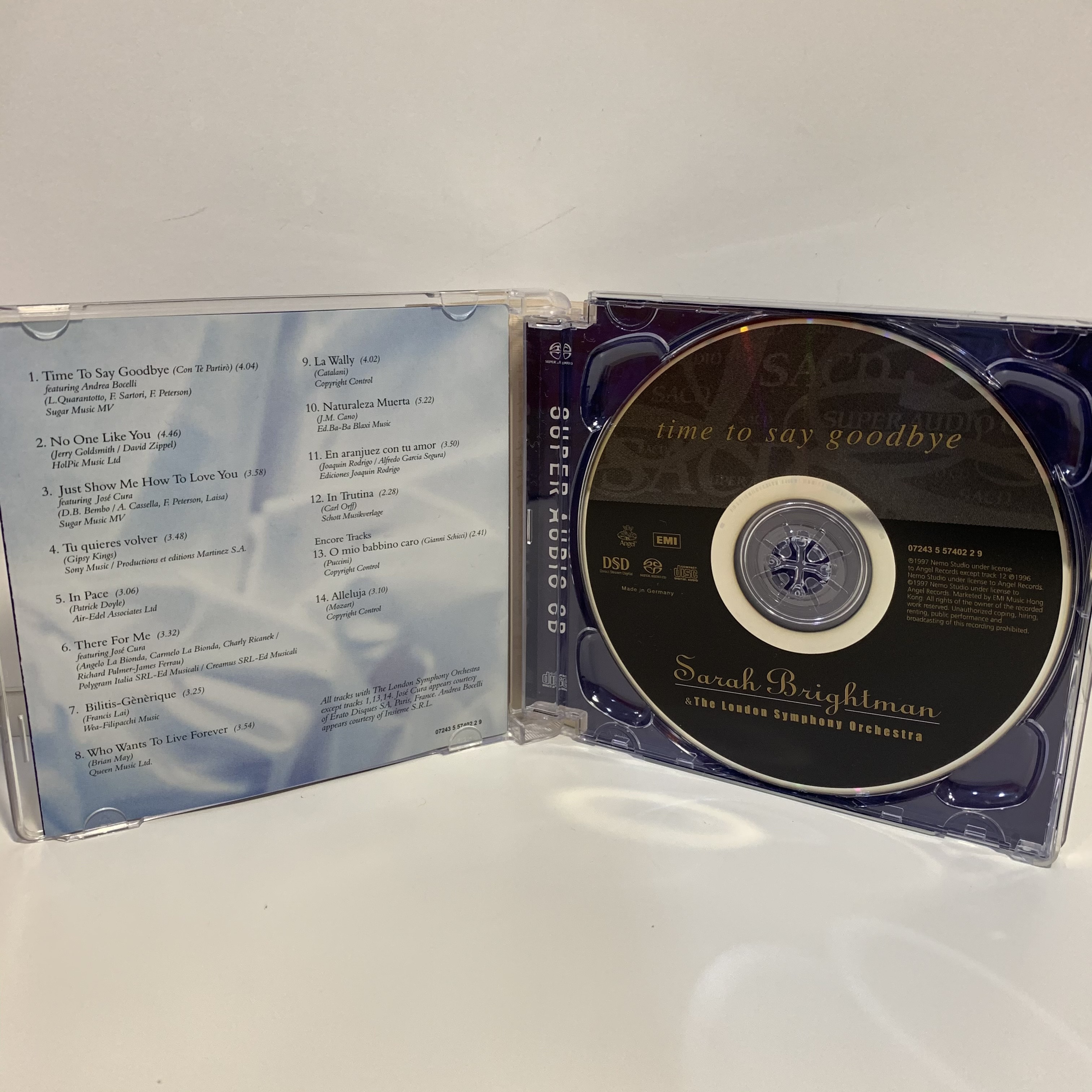 超音樂】CD/SACD/Sarah Brightman莎拉布萊曼/Time to say goodbye永誌