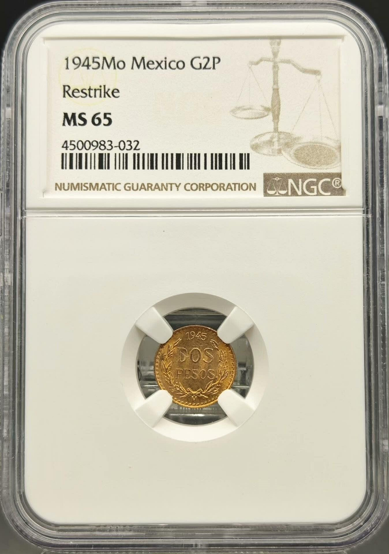 嚴選1945年墨西哥2比索金幣，90%純度，重1.666克1945 墨西哥金幣| Yahoo拍賣
