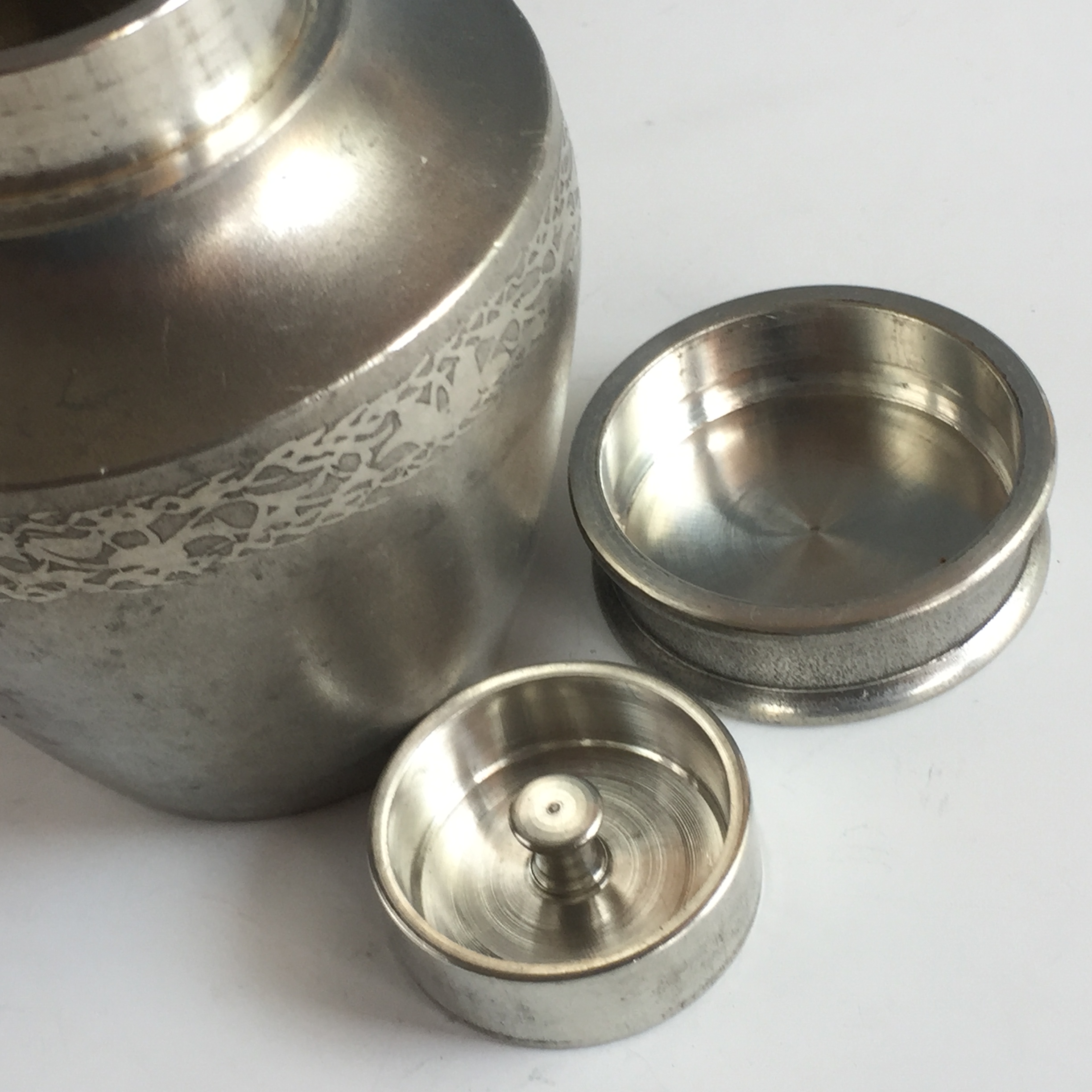 松果坊】日本薩摩錫器『岩切』正錫茶入錫茶筒錫茶葉罐錫茶倉古錫